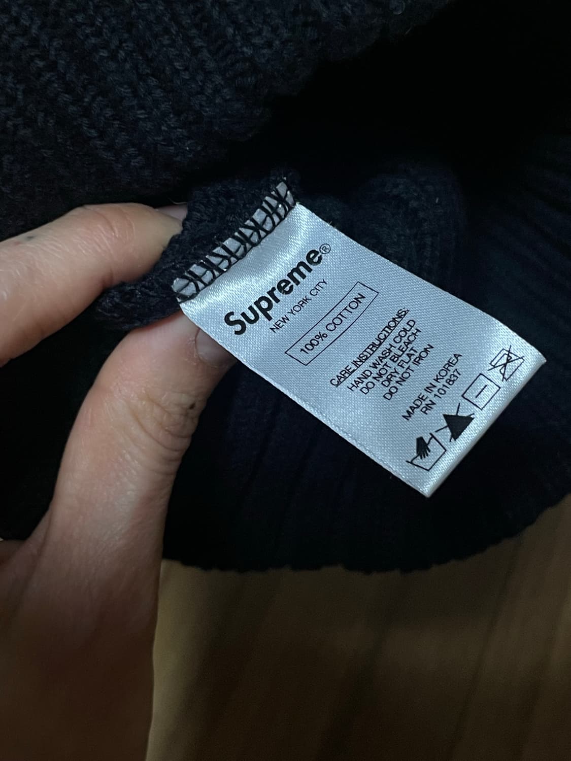 Supreme 슈프림 오버다이드 비니(블랙)  상품이미지4