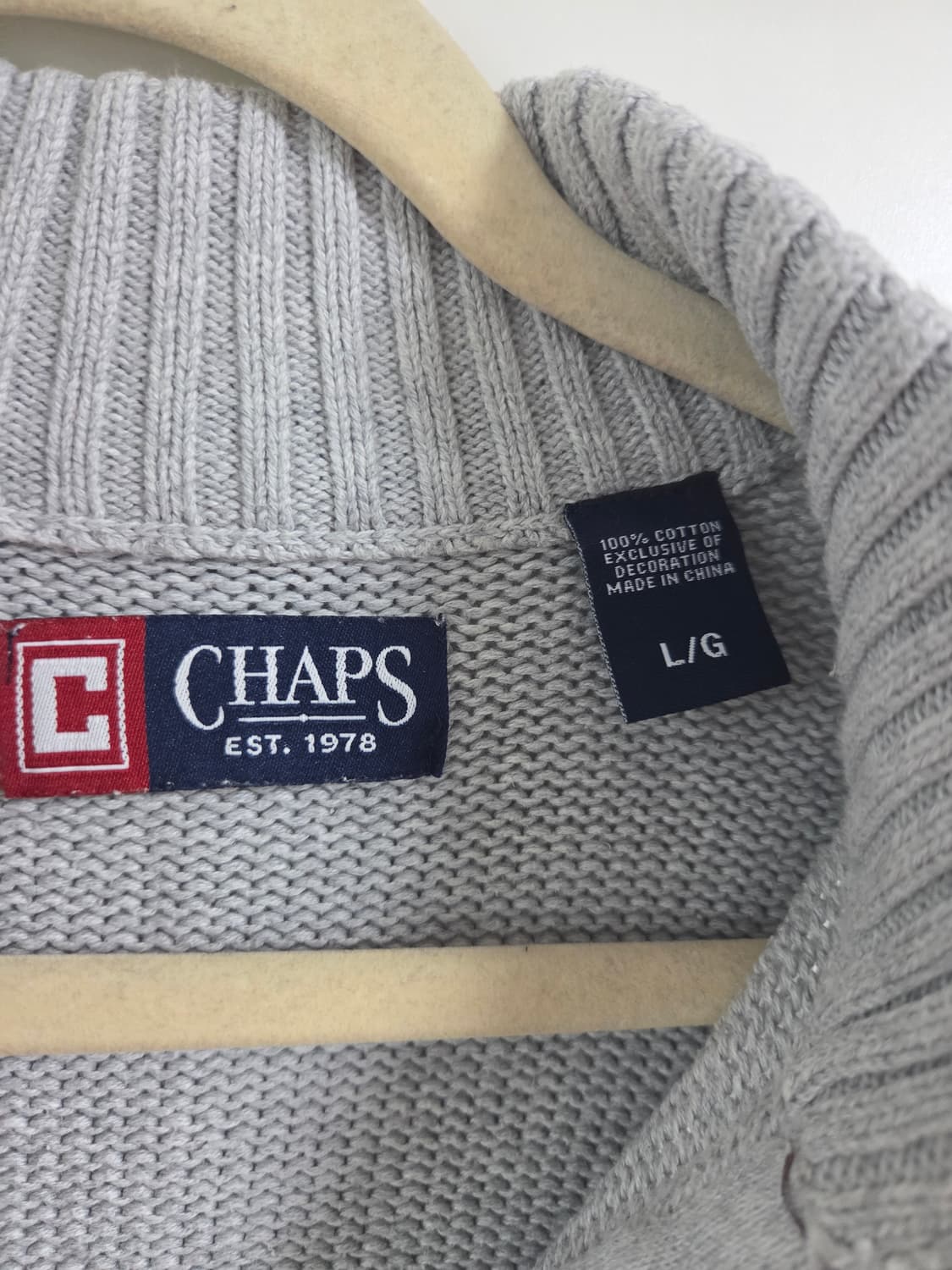 CHAPS 그레이 하프집업 니트 L 상품이미지1