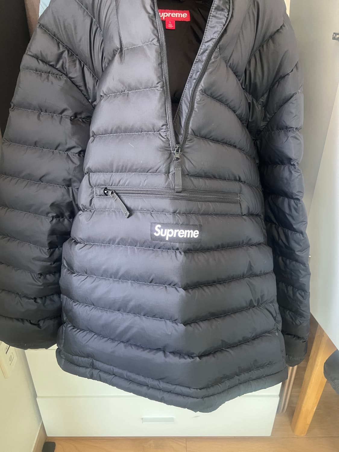 슈프림 마이크로 다운 하프 집 후드 풀오버 블랙 - 25FW 상품이미지6