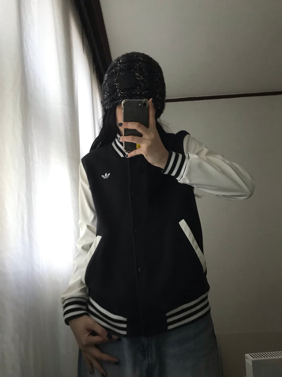 아디다스 검흰 바시티자켓 상품이미지4