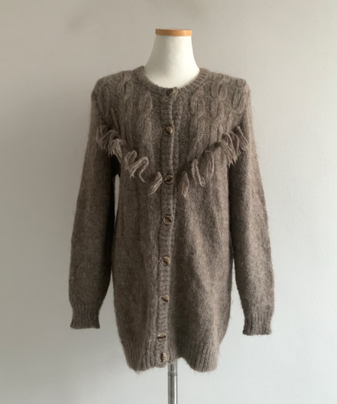 Wool Fringe Twist Cardigan 상품이미지2