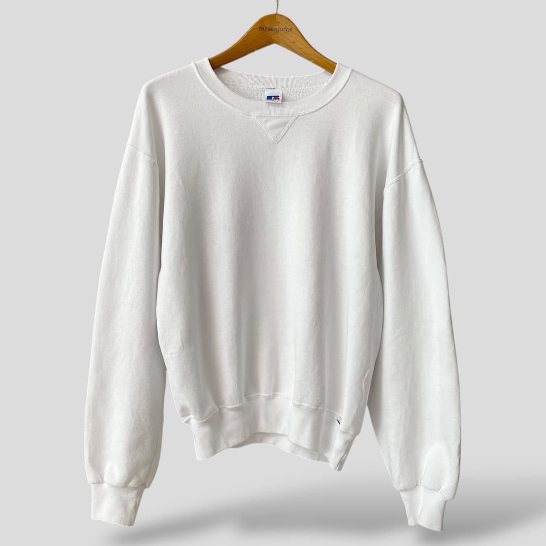 (M)빈티지 러셀 화이트 블랭크 스웨트셔츠 맨투맨 상품이미지1