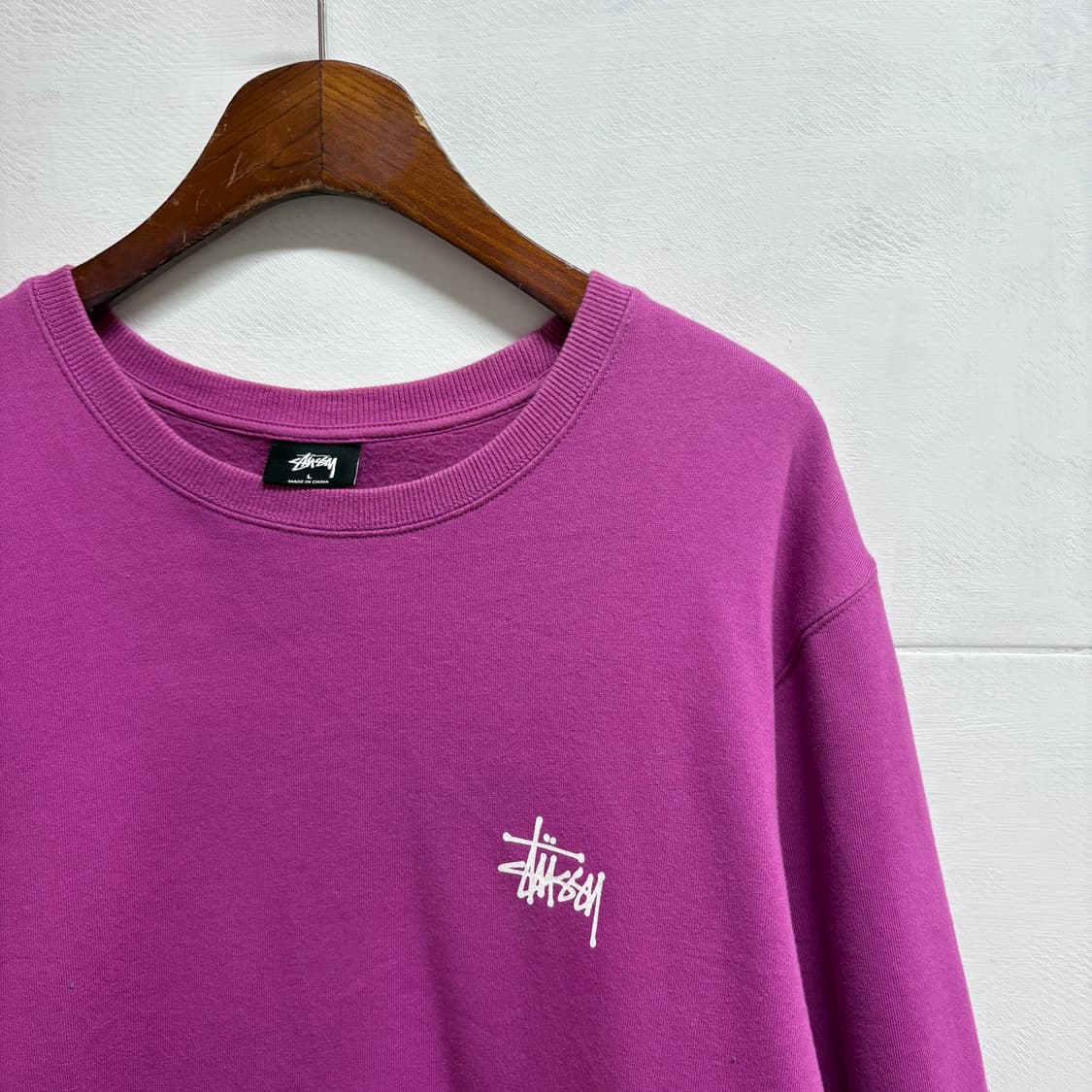 Stussy 스투시 마젠타 베이직 크루넥 스웻 맨투맨 L 상품이미지3