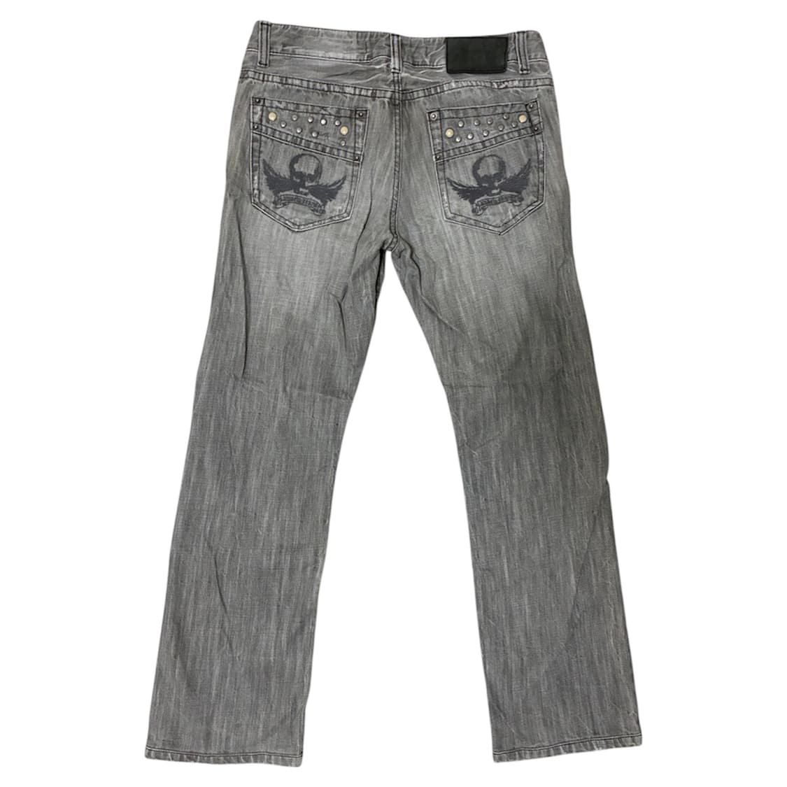 도트 햐골 자수 디테일 데님 팬츠 상품이미지2