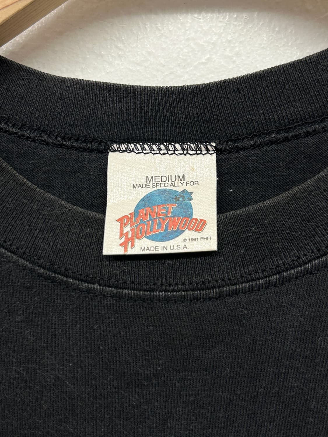 90s USA MADE 플래닛 할리우드 호놀룰루 블랙 반팔 상품이미지4