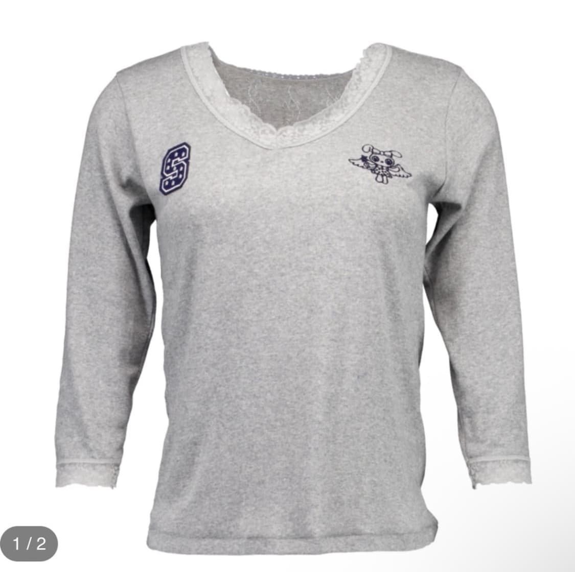 샬롬클럽 레이스티 BUDDY LACE TOP 그레이 상품이미지1