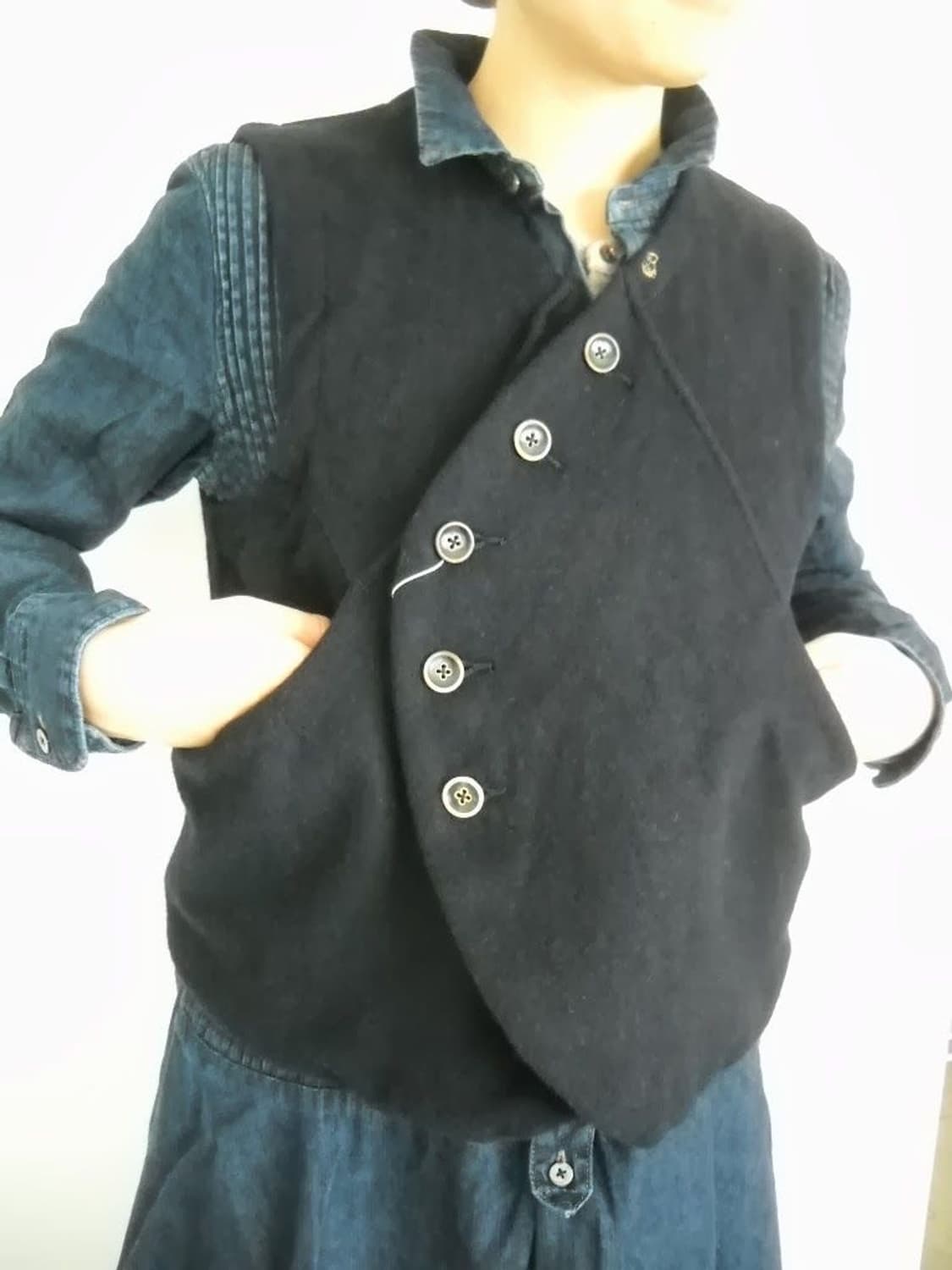 KAPITAL MELTON WOOL VEST 상품이미지4
