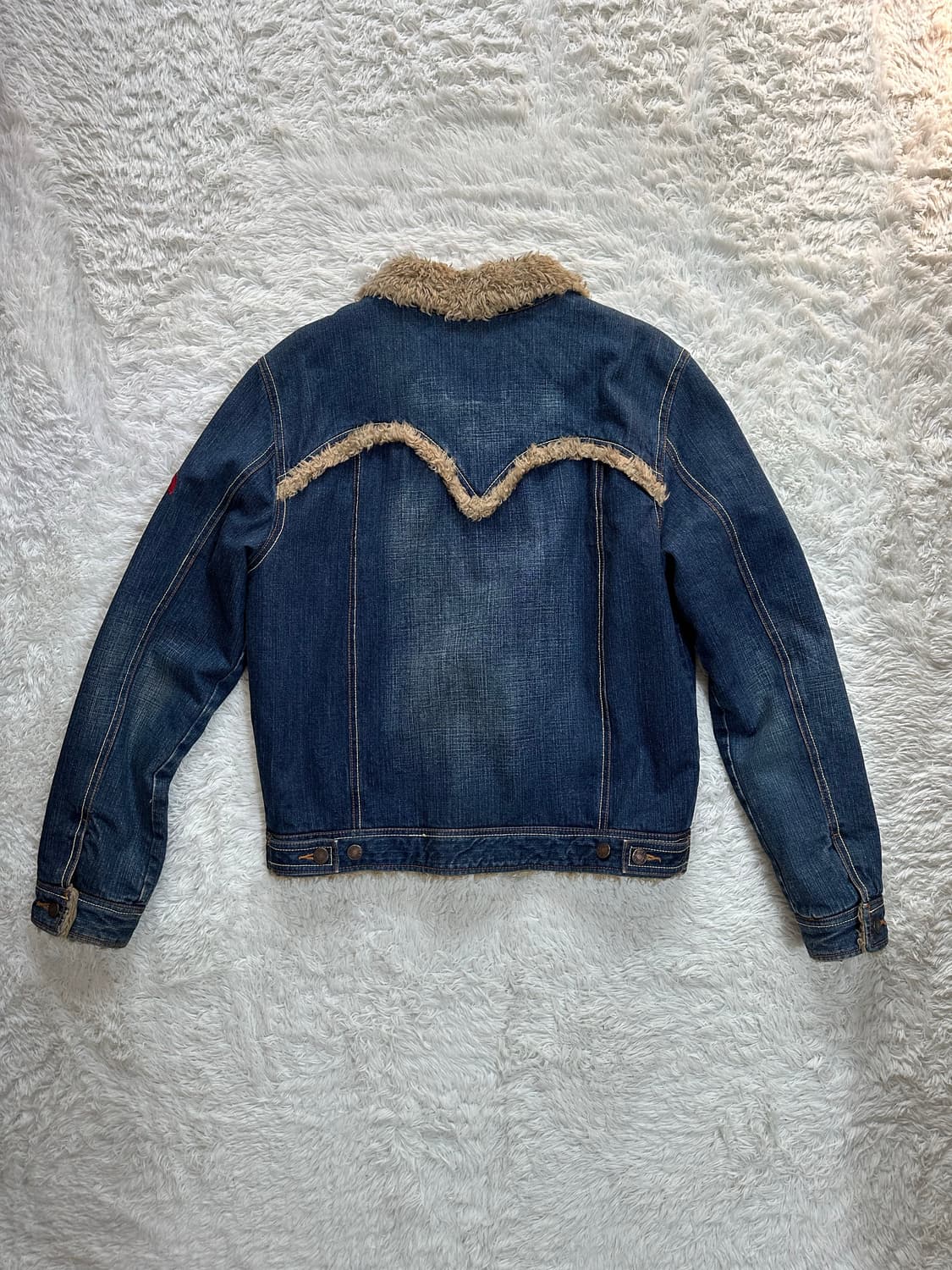 EVISU 양털 카라 데님 자켓 L(100) 상품이미지2