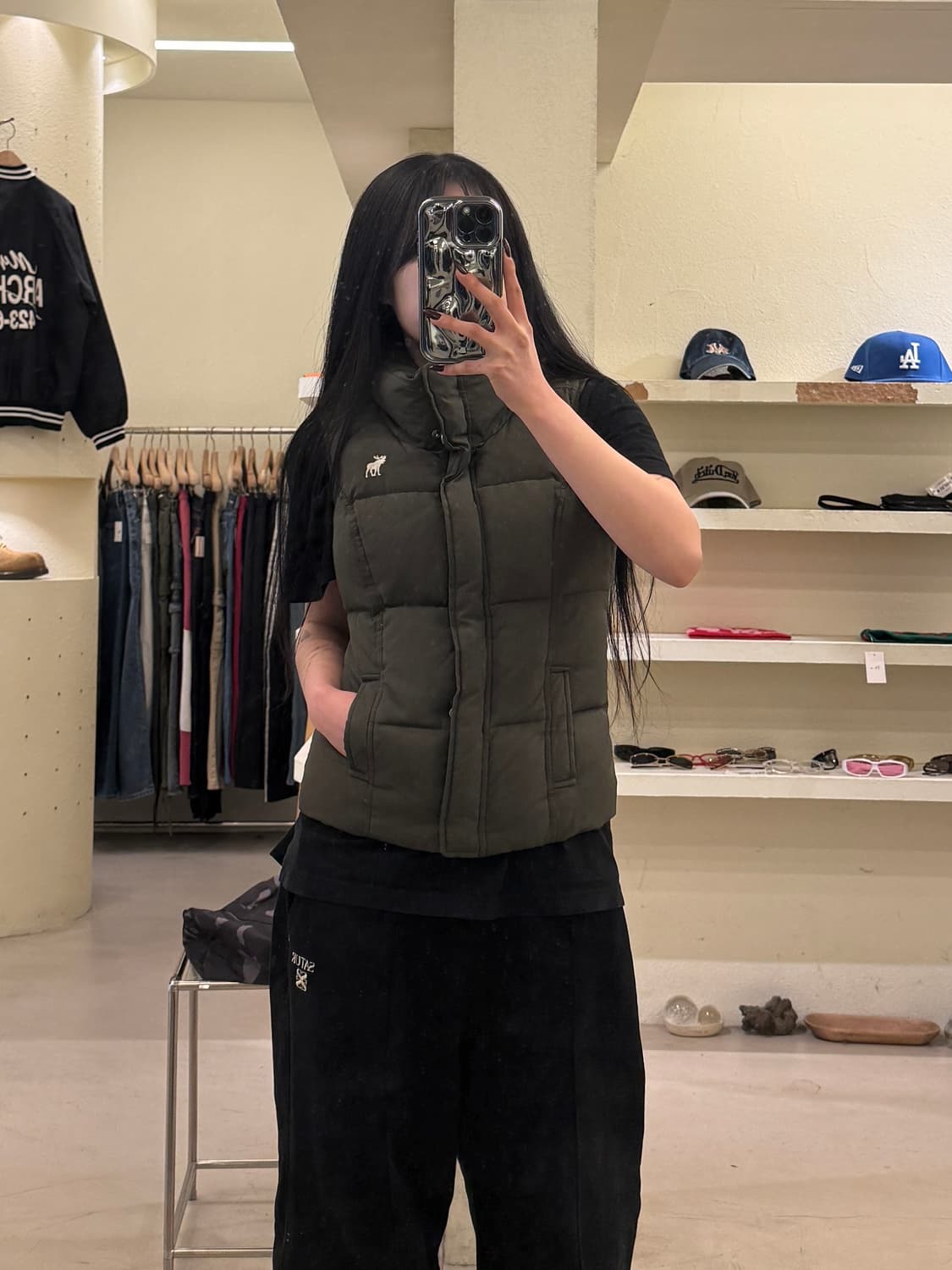 아베크롬비 여성 패딩조끼 카키 U1190 상품이미지1