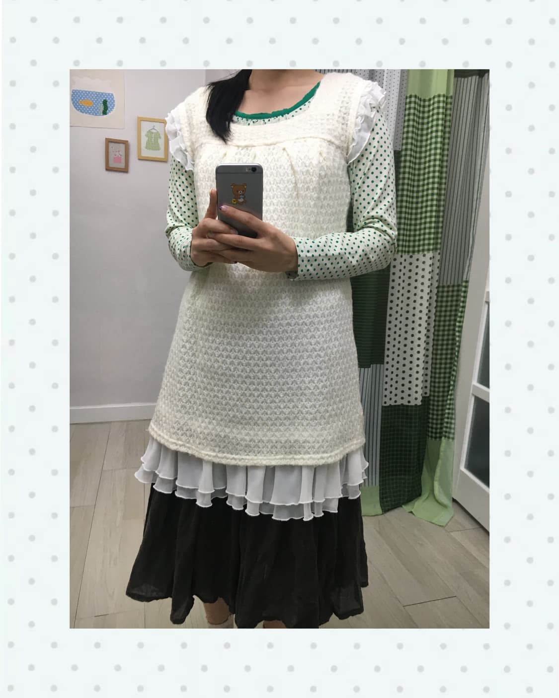 아이보리 프릴 니트 원피스  상품이미지3