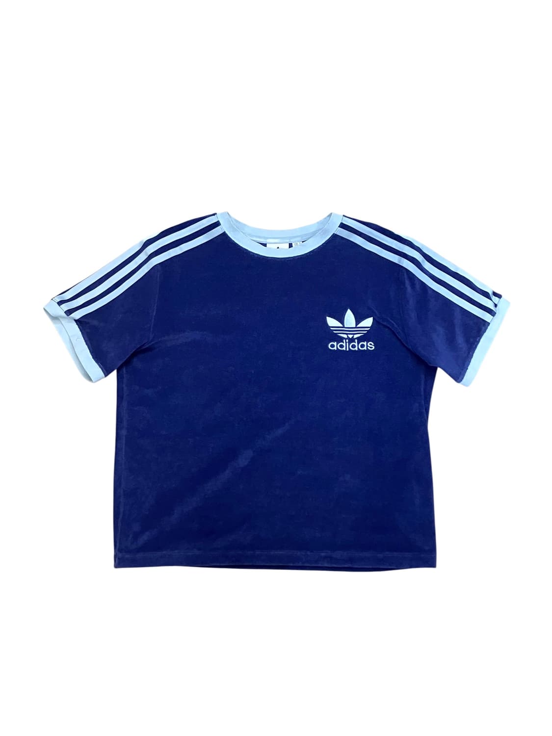 아디다스 자수 로고 크롭 반팔 티셔츠 네이비 XS #csz3985 상품이미지3