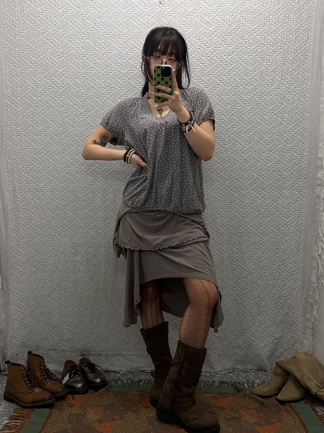 빈티지 코지 러블리 시어 아방 도트 블라우스 반팔티 K0038 상품이미지2