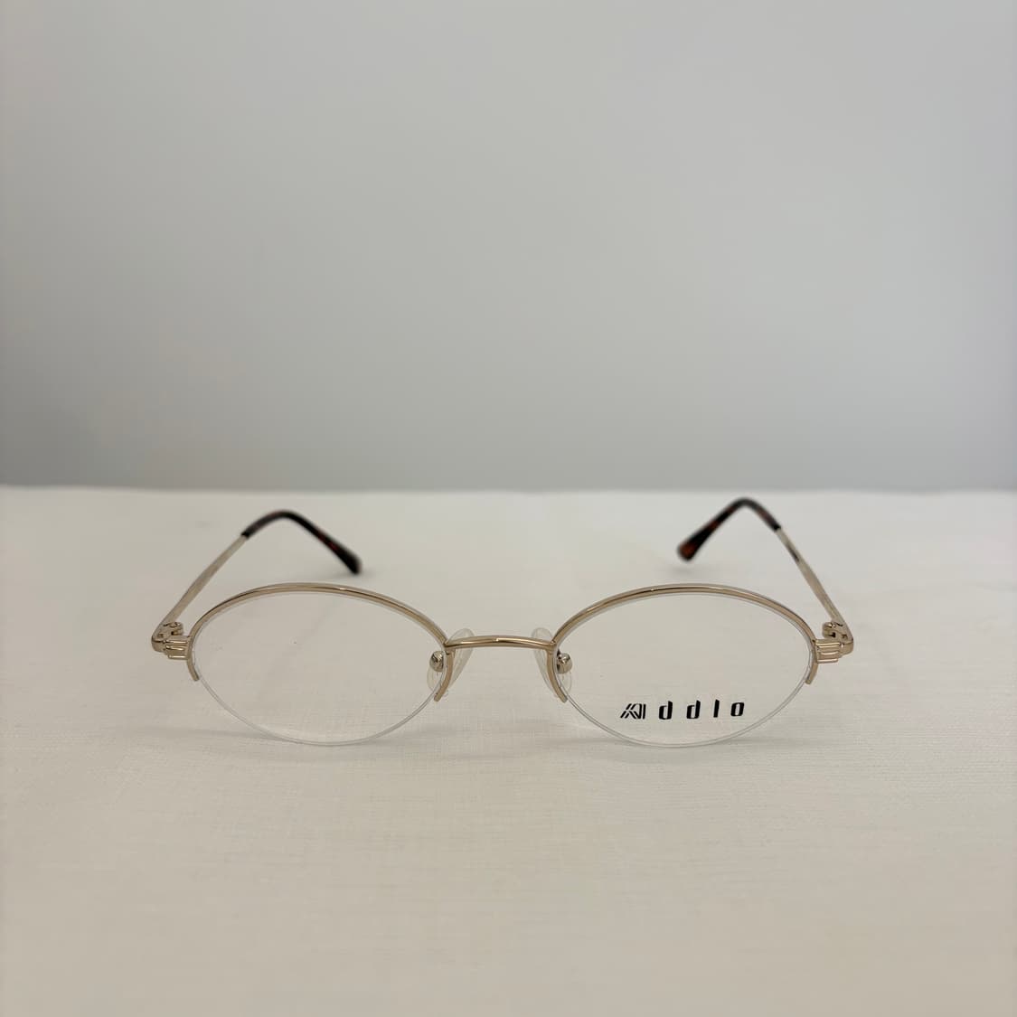 ADDLO 골드 오벌 반무테 빈티지안경 상품이미지1
