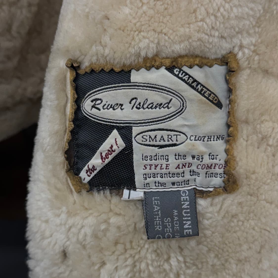 River Island 리얼 양가죽 레더 빈티지 무스탕 B-3 N136 상품이미지8