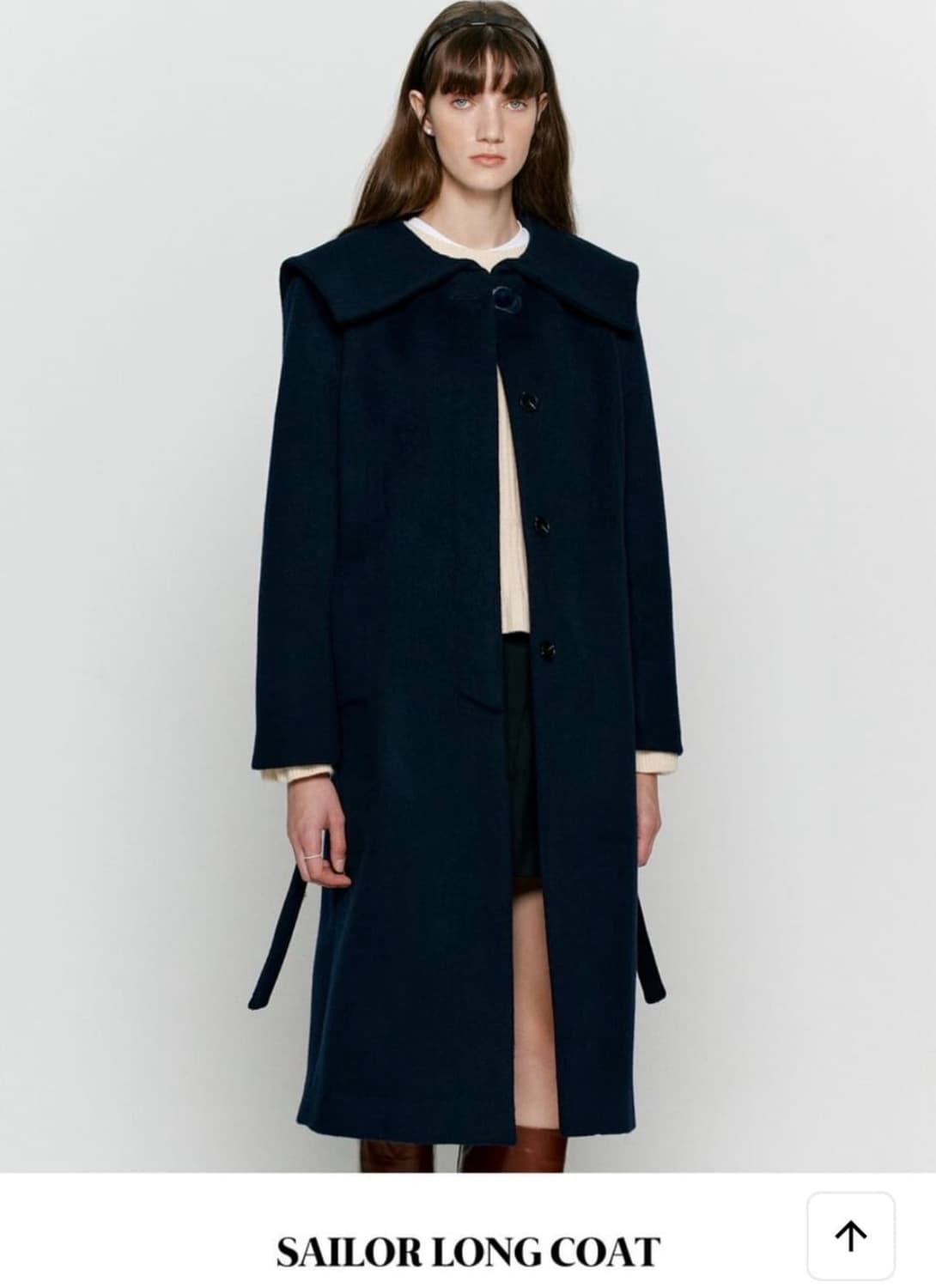 비뮤즈맨션 세일러 롱 코트 네이비 34 상품이미지2