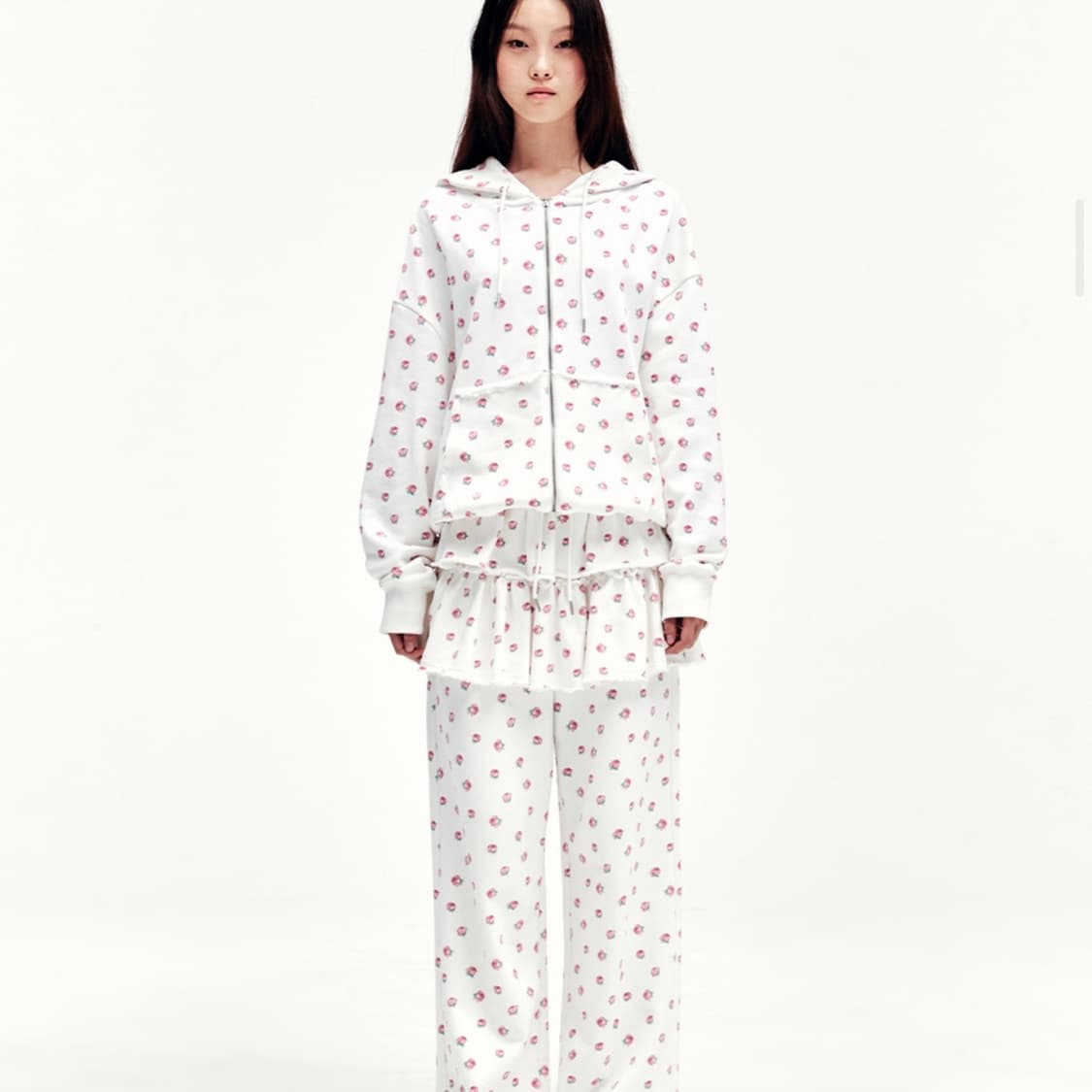 유희 FLOWER PATTERN 후드집업 상품이미지1