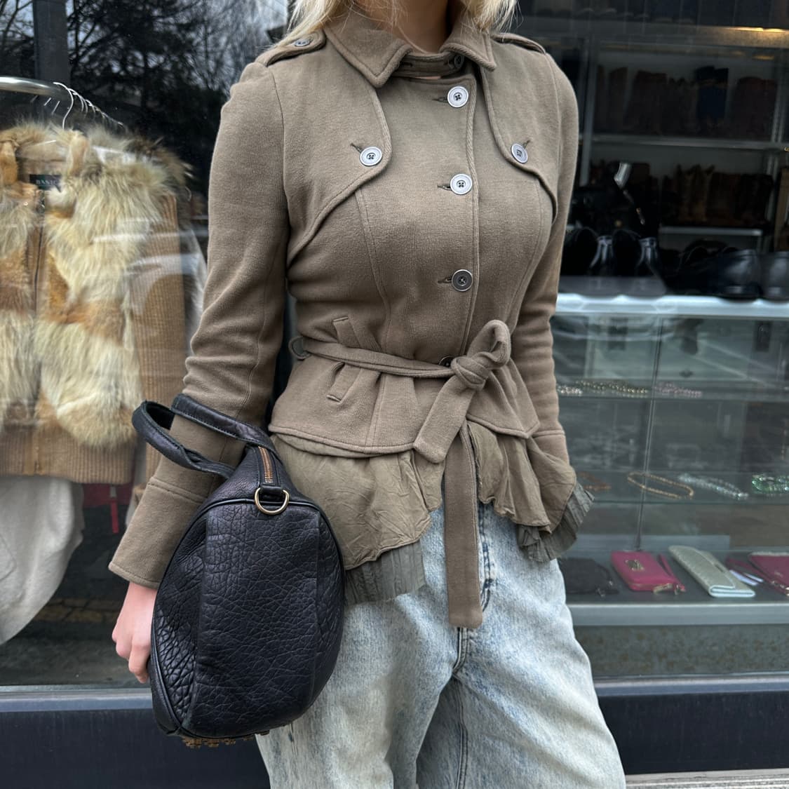 00s 프리피플 버튼다운 벨트 밀리터리 자켓 상품이미지7