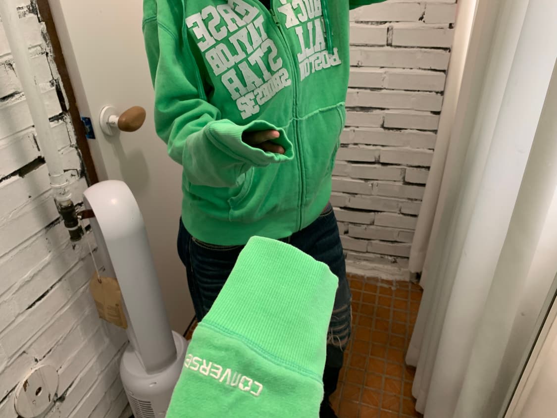 Converse patched green hood zip-up 상품이미지6