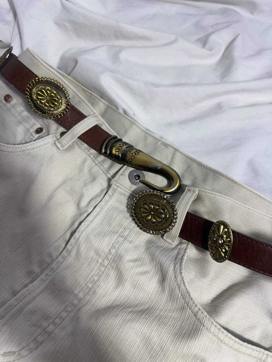 Chirstian aujard 콘초 후크 레더 벨트 웨스턴 상품이미지3