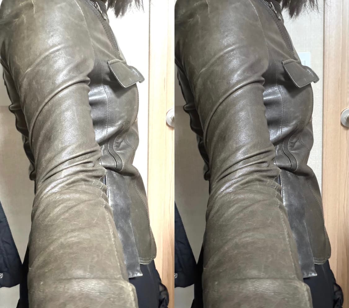 빈티지 양가죽 리얼 레더 언발 지퍼 자켓 슬림핏 딱붙핏 상품이미지2