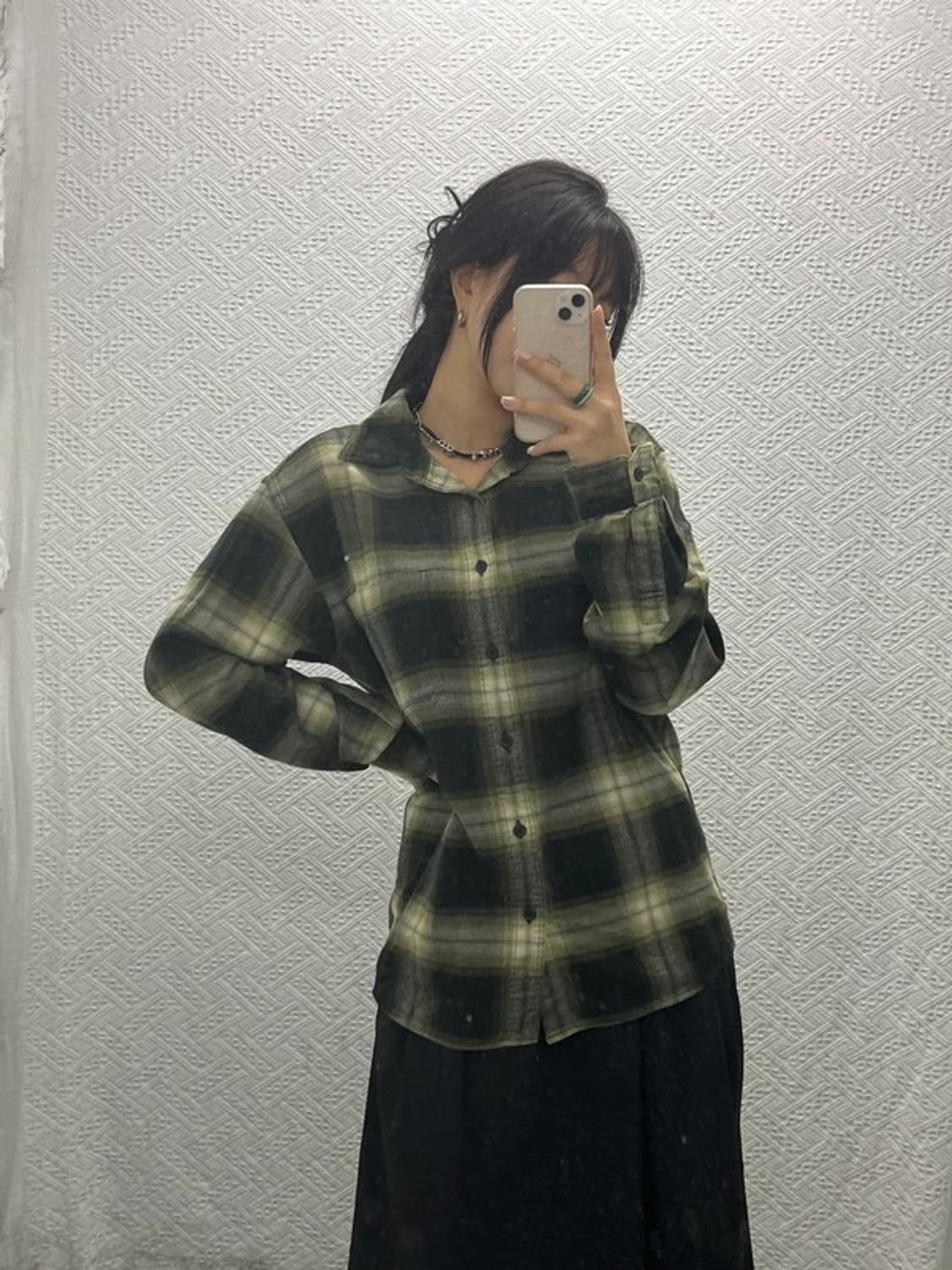 유니클로 플란넬 체크 셔츠 L C06486 상품이미지2