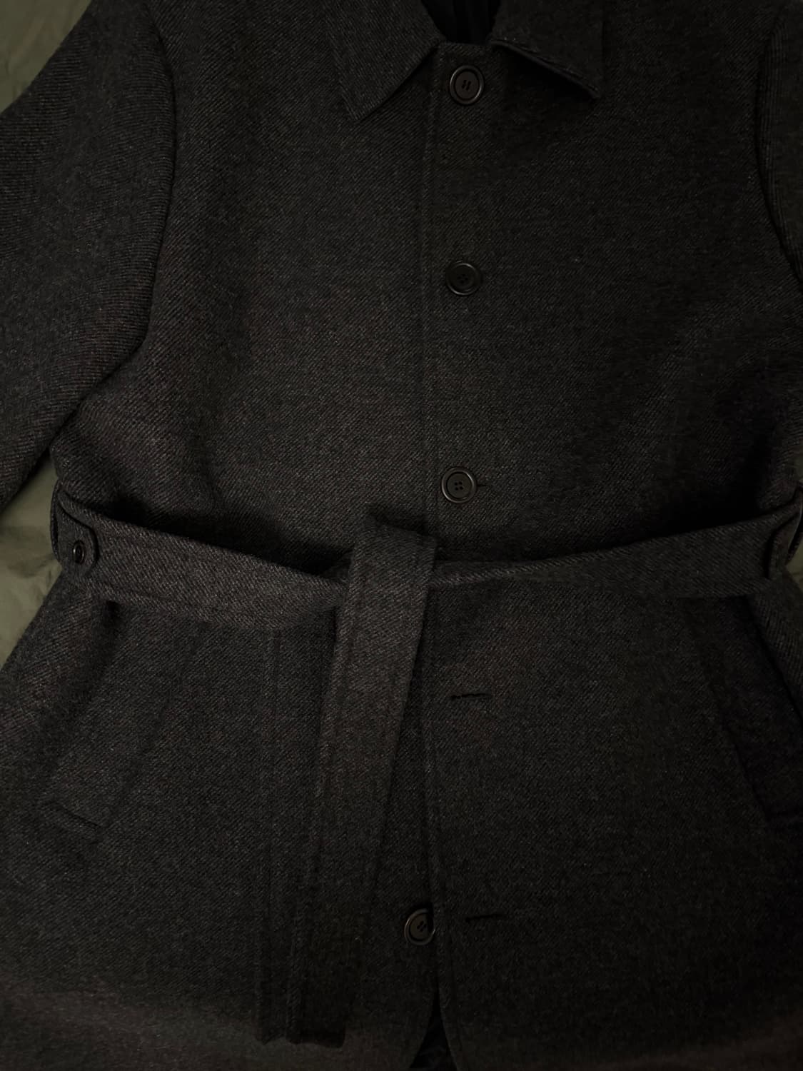 24FW 아모멘토 싱글 롱코트 차콜 L사이즈 상품이미지5