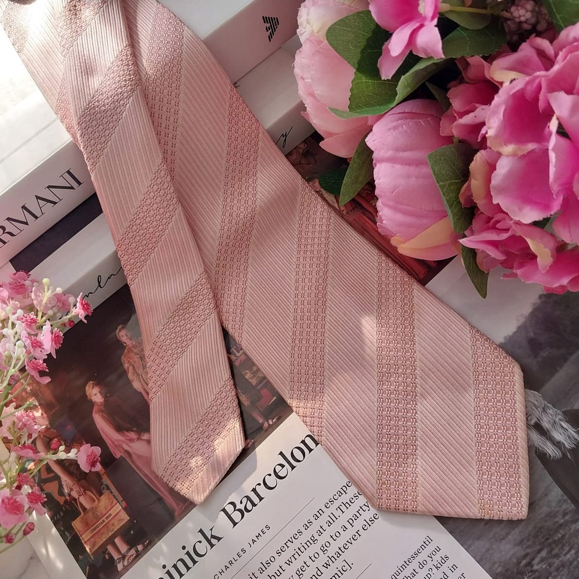 조르지오 아르마니 실크 스트라이프 넥타이 9.6cm A-등급 K1401
 상품이미지2