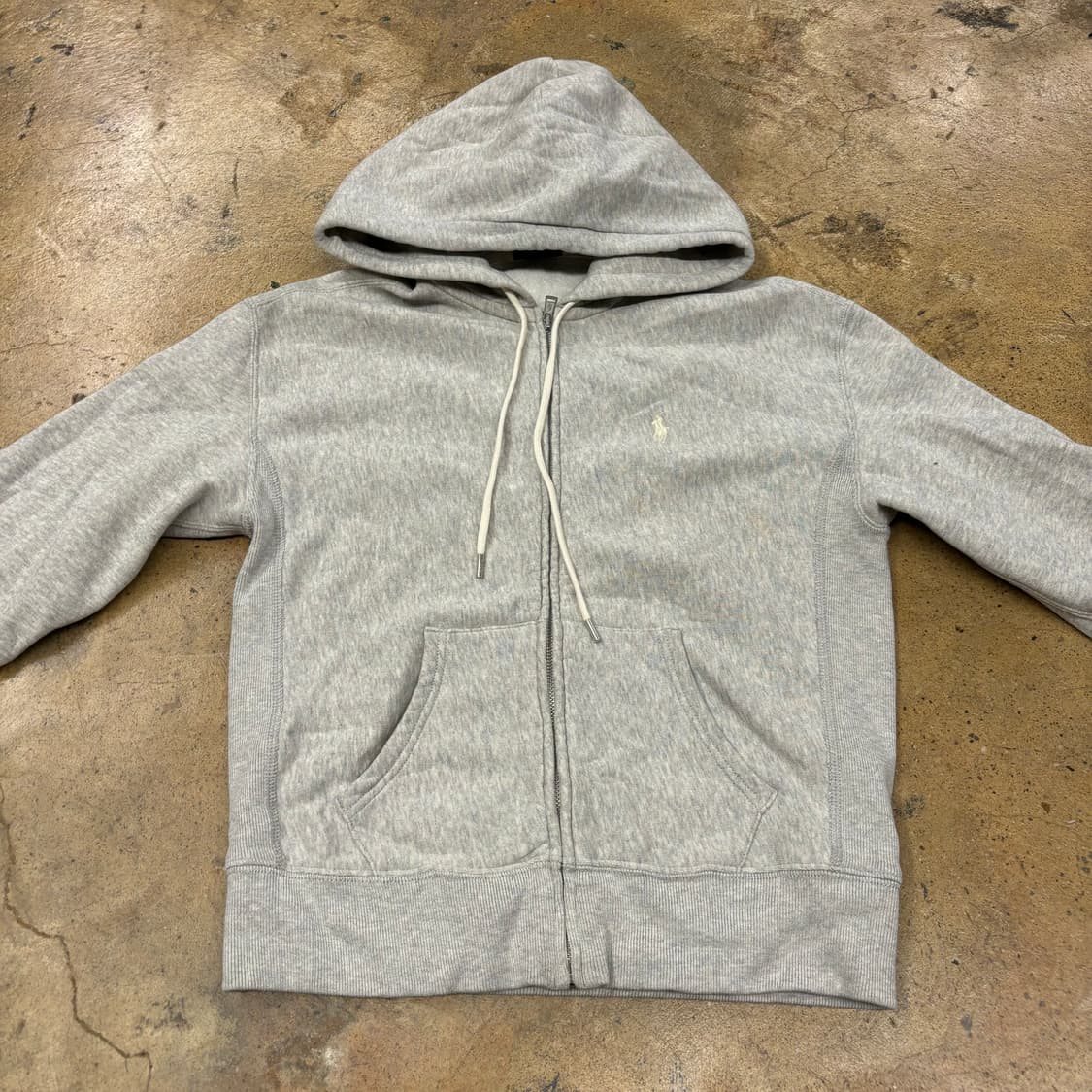 폴로 그레이 스몰로고 후드집업 상품이미지3