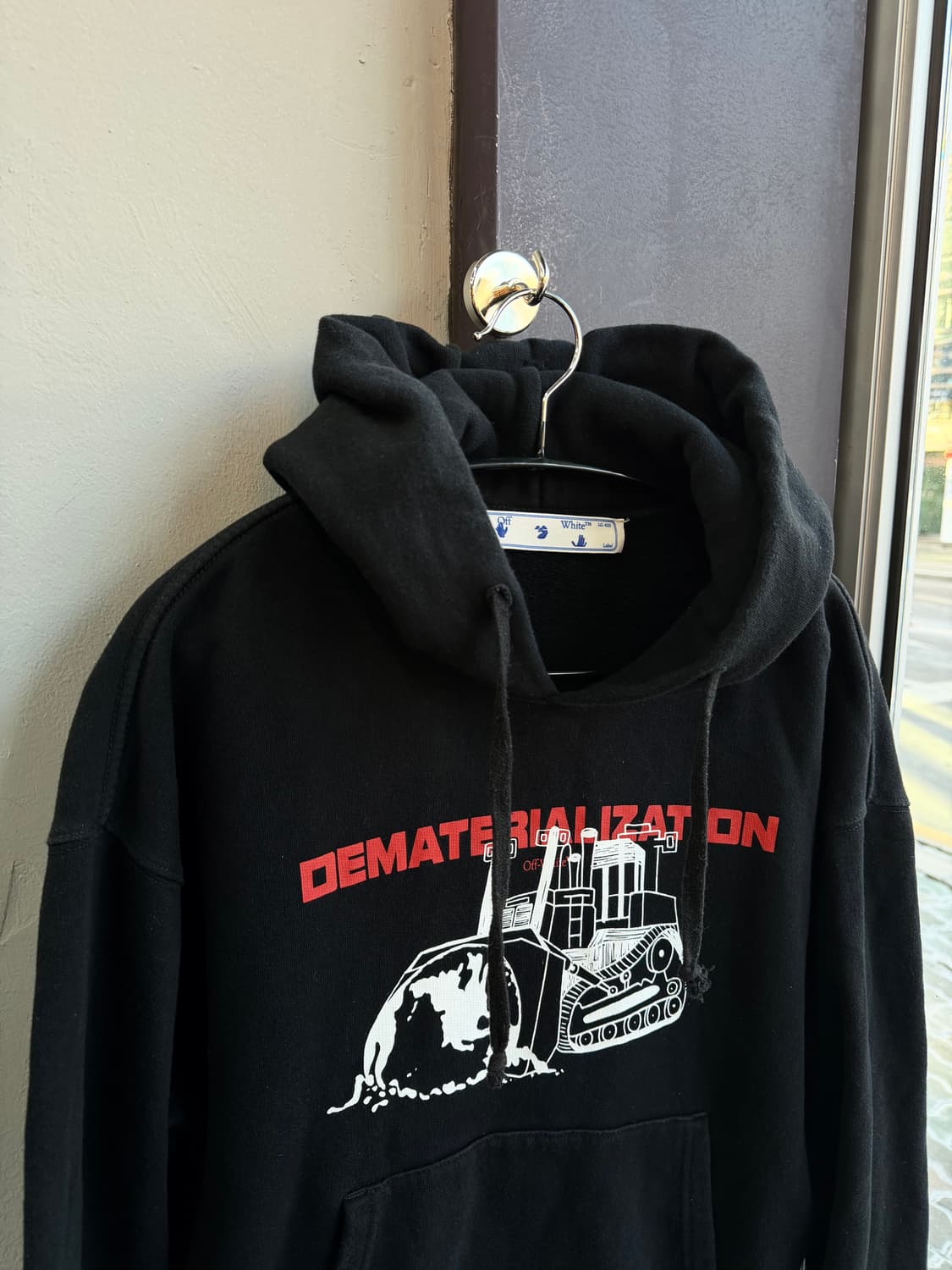 XXS/ 오프화이트 기모그래픽 백로고 후드티 상품이미지4