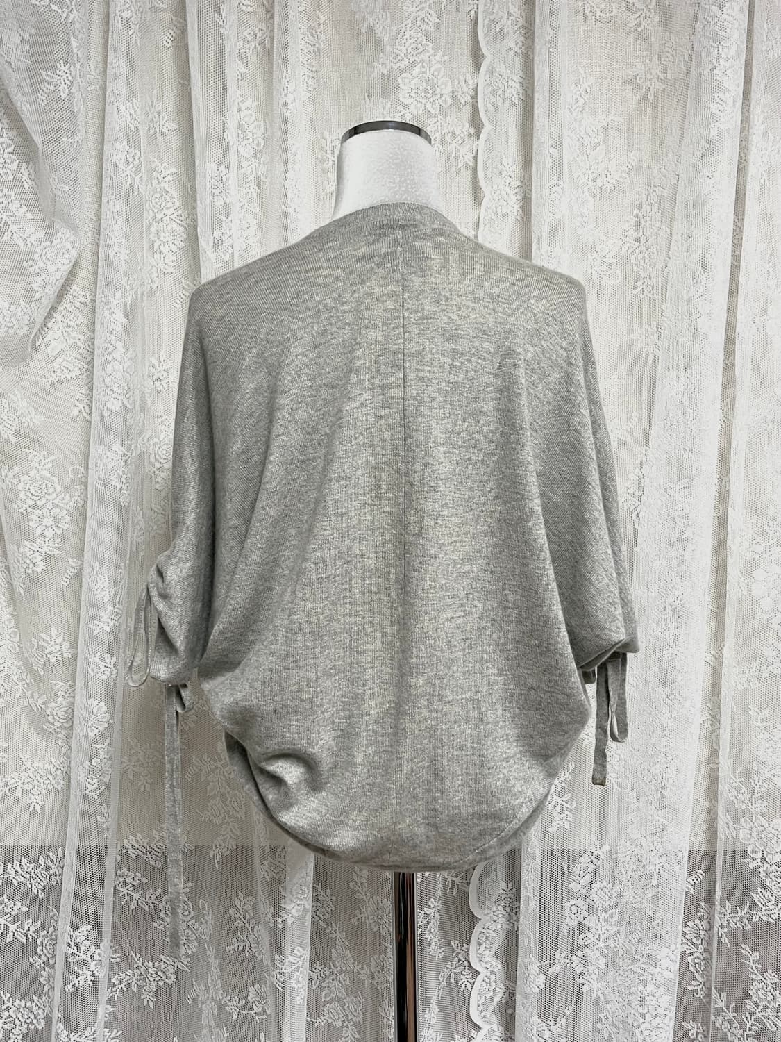 S) 캘빈클라인 CK 캐시미어 100 볼레로 가디건 그레이 상품이미지3