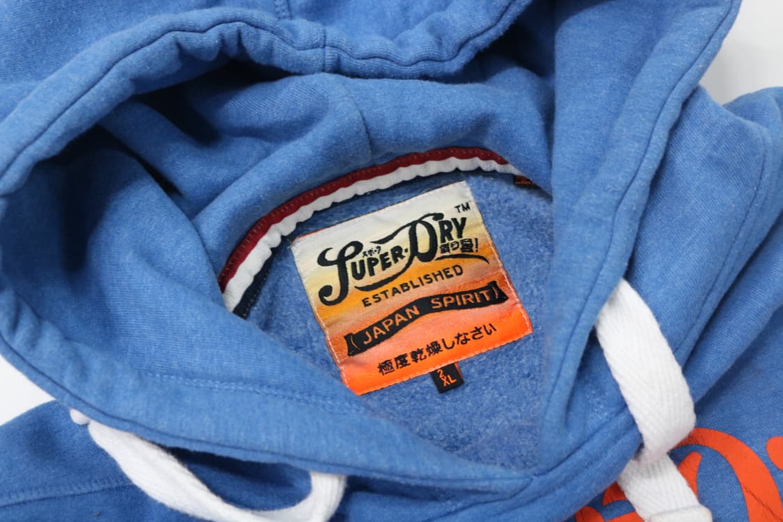 슈퍼드라이 빈티지 로고 오렌지 그래픽 스카이블루 후드티 (2XL) 상품이미지4