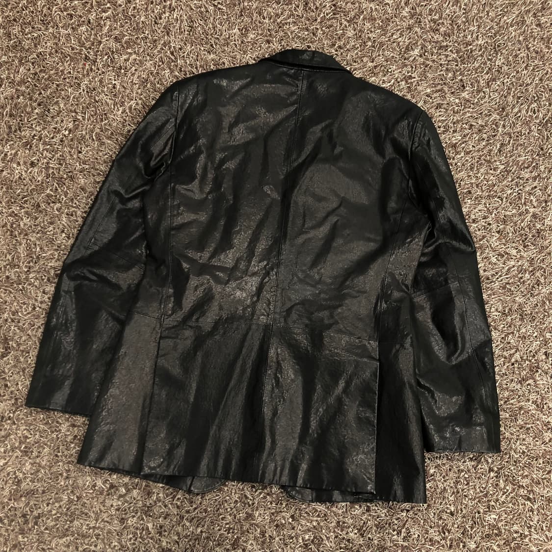 옴브루노 양가죽 원 버튼 가죽 레더 블레이저 자켓 상품이미지4