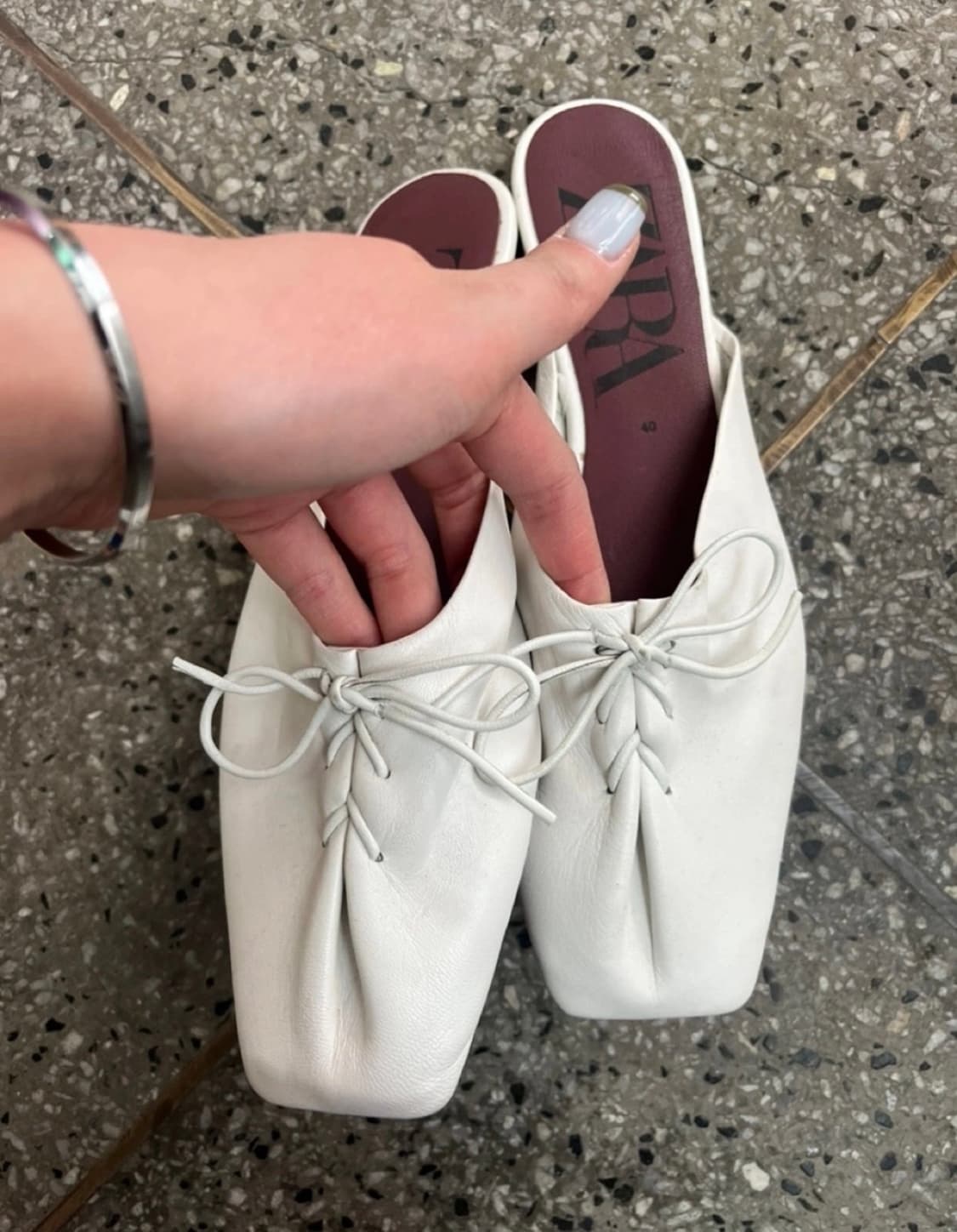 자라 zara 여성 스트랩 리본 플랫 뮬 단화 255 상품이미지2