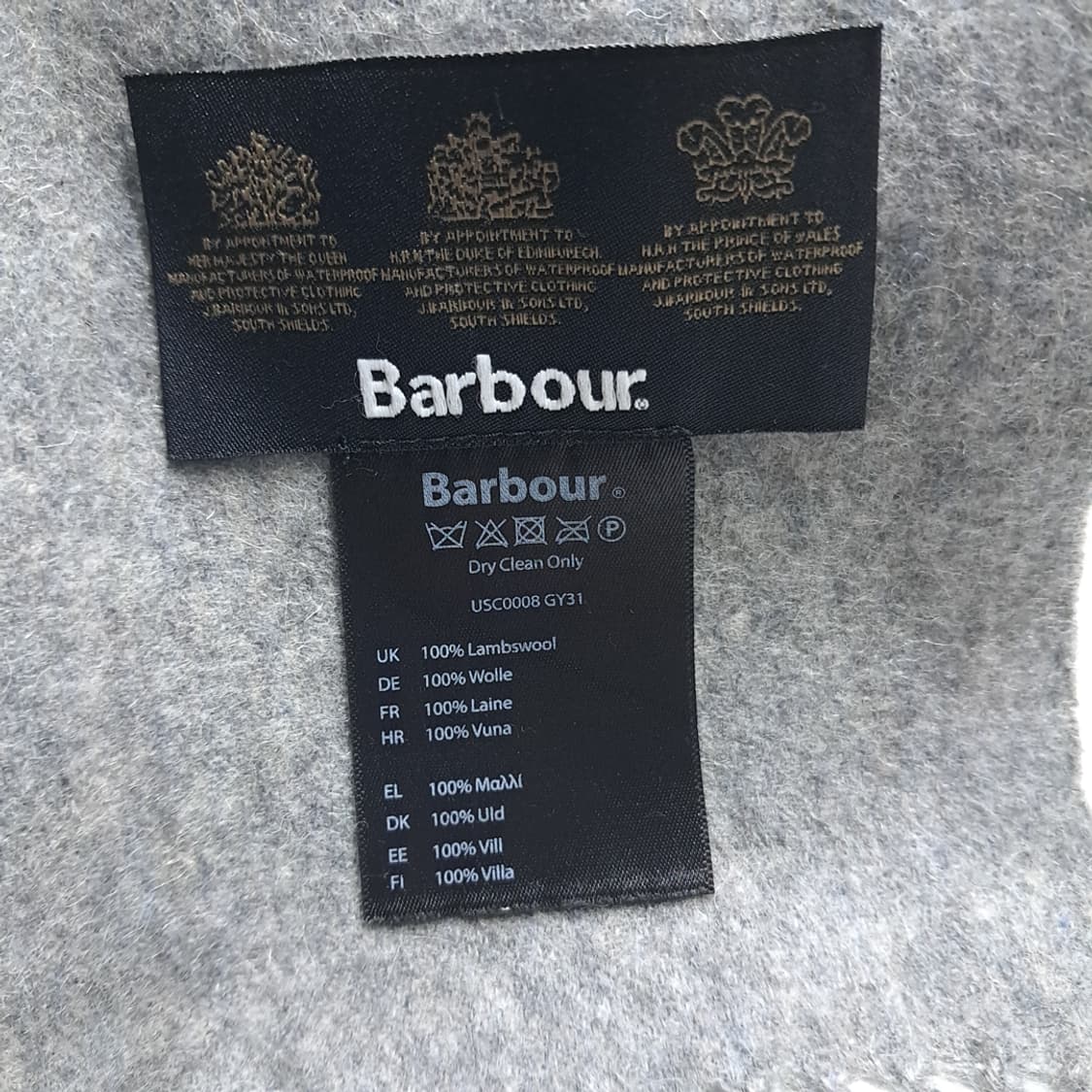 MX617 바버 램스울 솔타이어자수 헤더그레이 머플러 목도리 상품이미지5