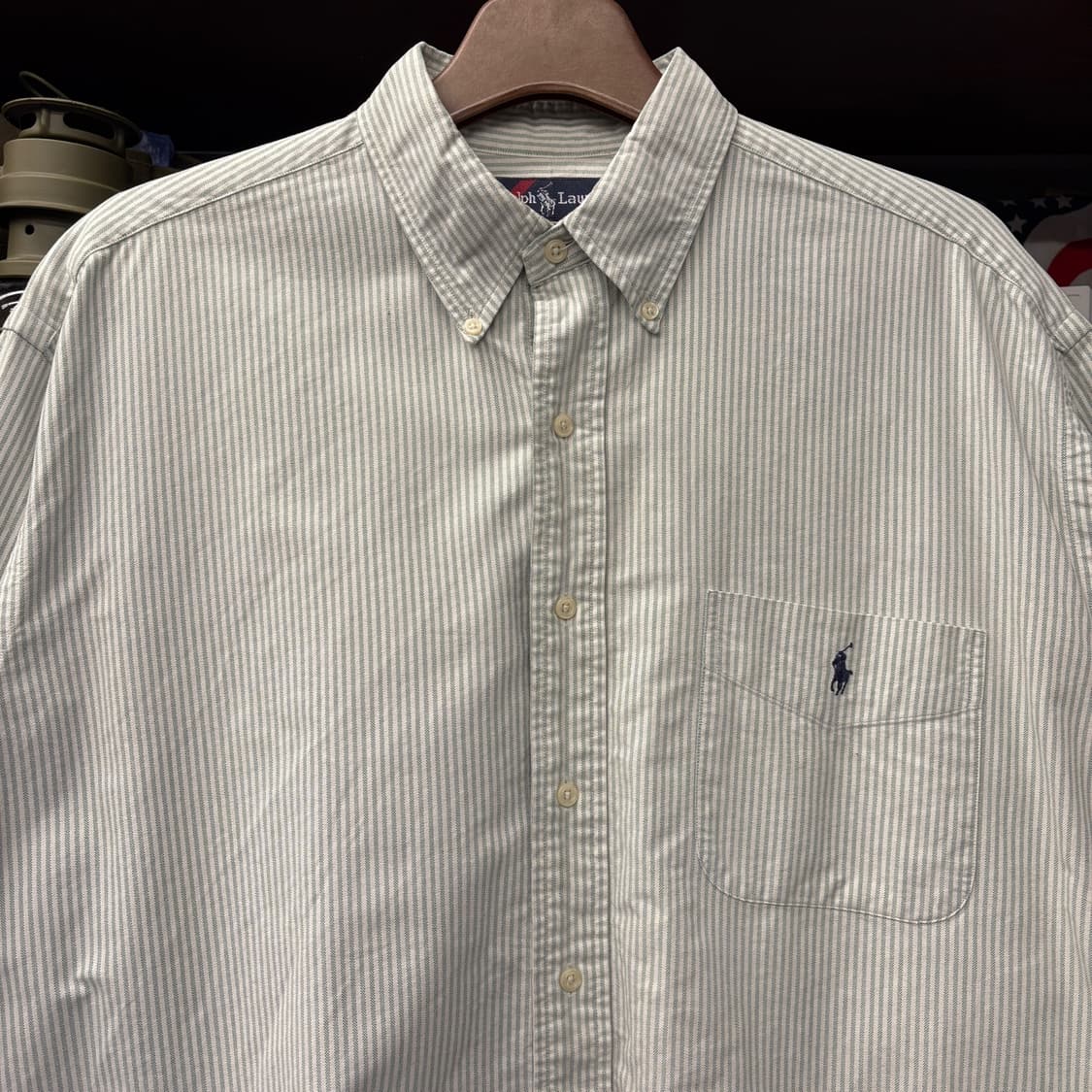 90s 폴로 랄프로렌 빅셔츠 라인 스트라이프 옥스포드 셔츠 N328 상품이미지3