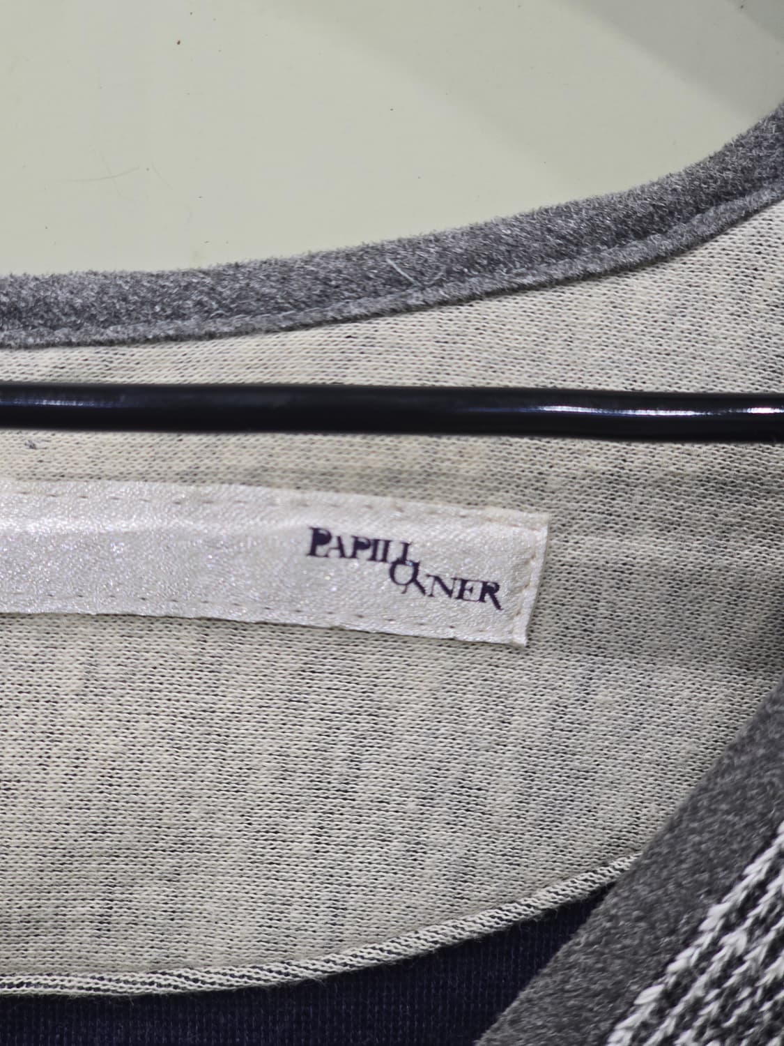 V넥 스트라이프 프린지 니트 폰초 상품이미지4