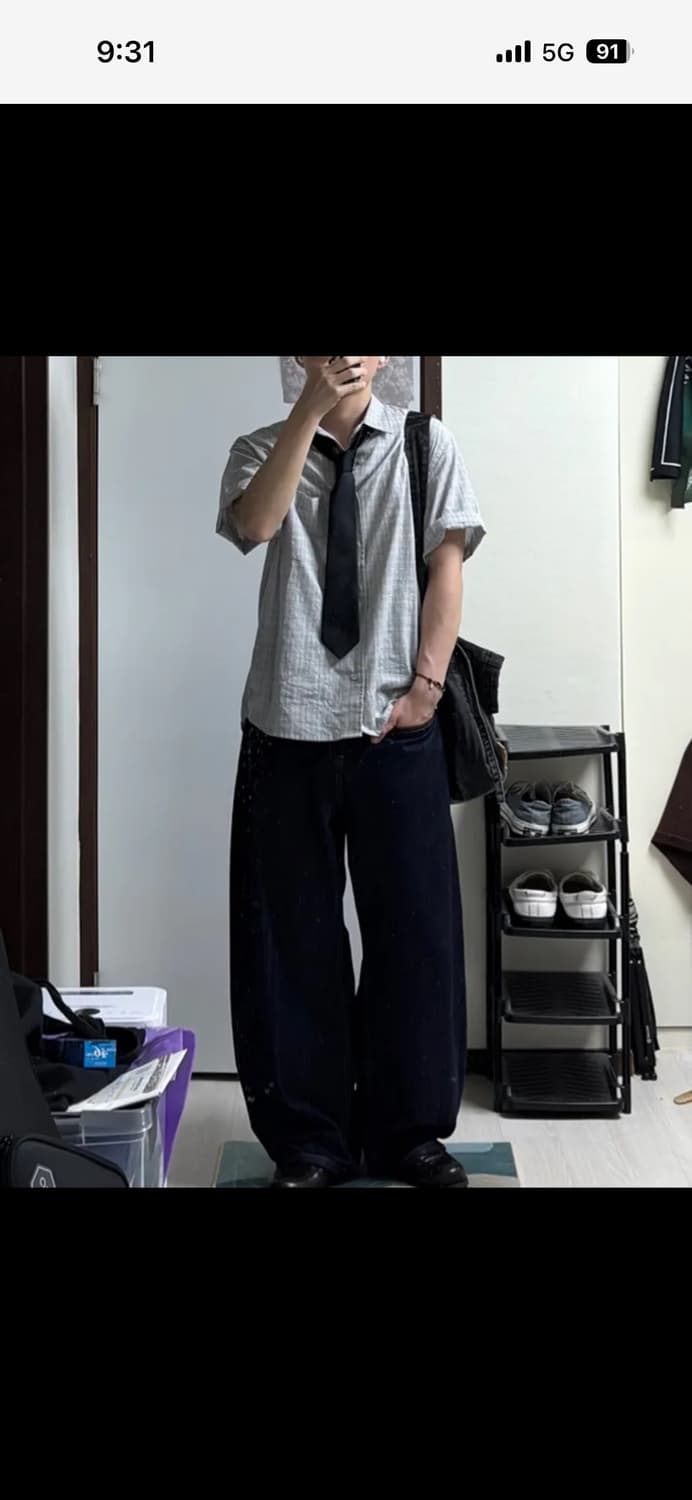 밀로아카이브 웨이드 패턴 하프 셔츠  상품이미지2