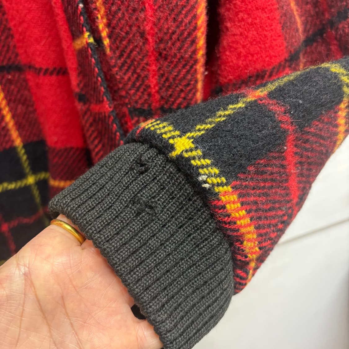 90's Munsingwear 먼싱웨어 체크 워크자켓 블루종 상품이미지3