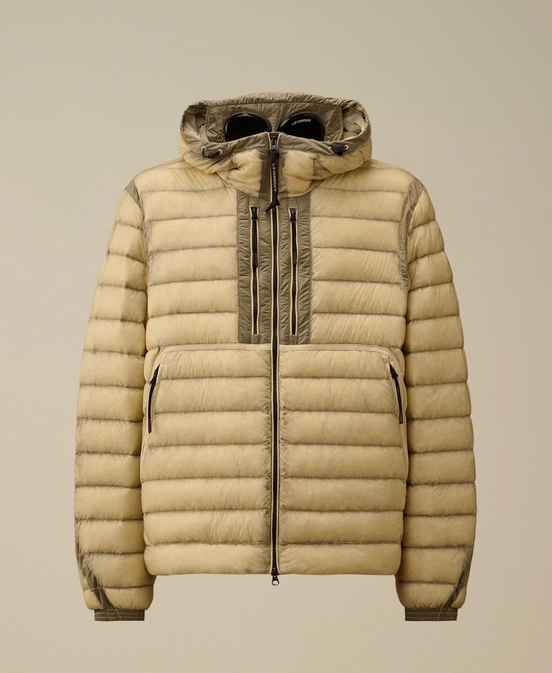 CP 컴퍼니 D.D. 쉘 고글 다운 자켓 피스타치오 쉘 베이지 L 새제품 상품이미지1