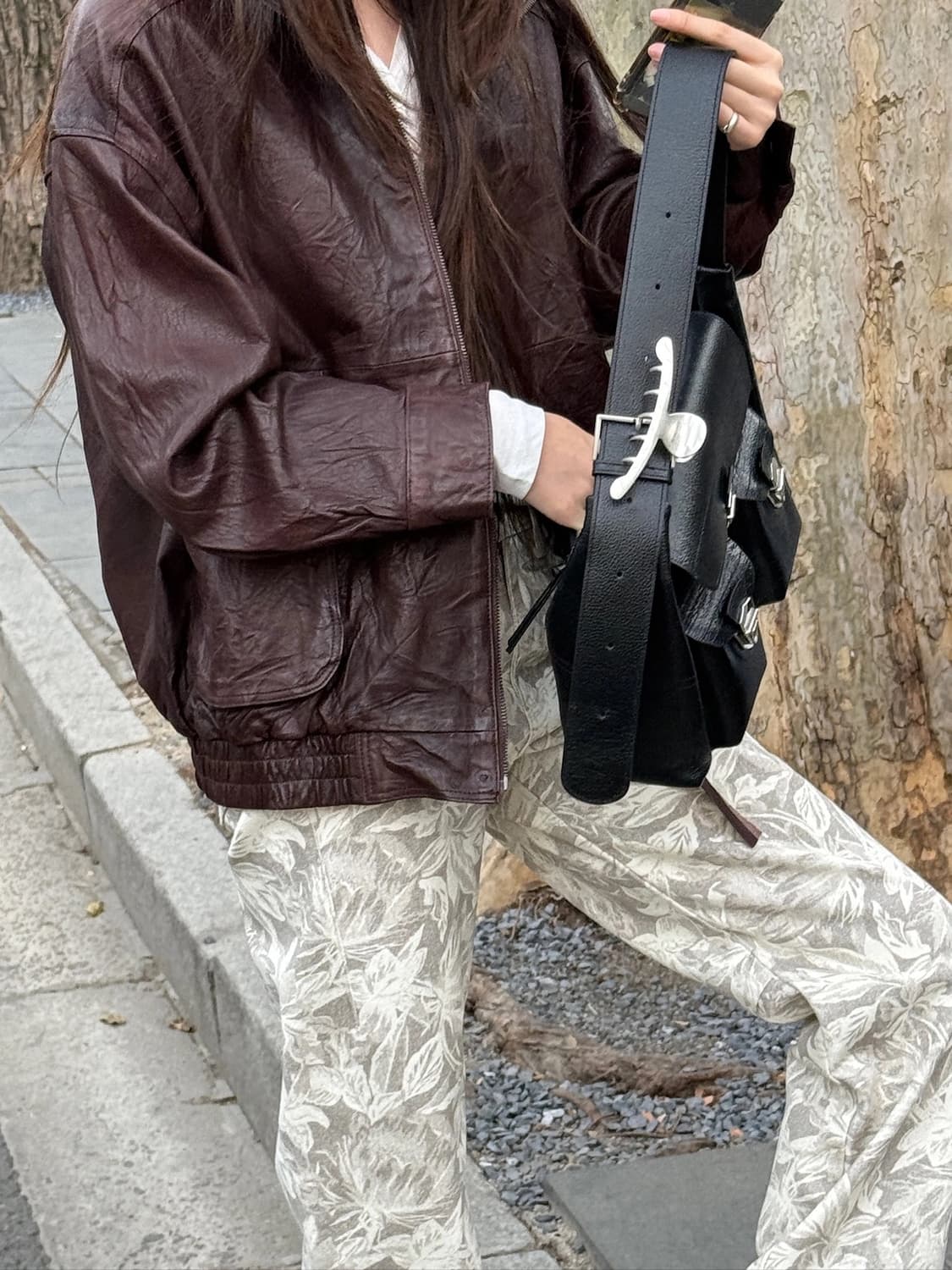 런던플랫 링클 램스킨 자켓 상품이미지4