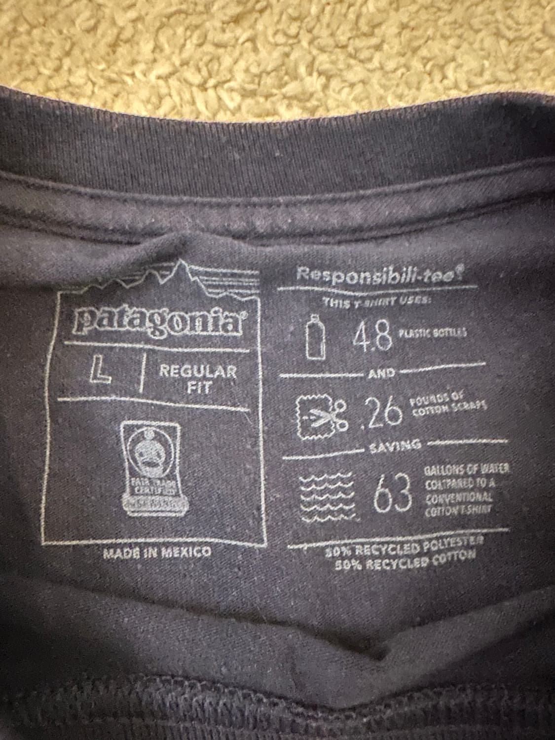 파타고니아 P-6 로고 리스폰시빌리티 롱슬리브 네이비 상품이미지4