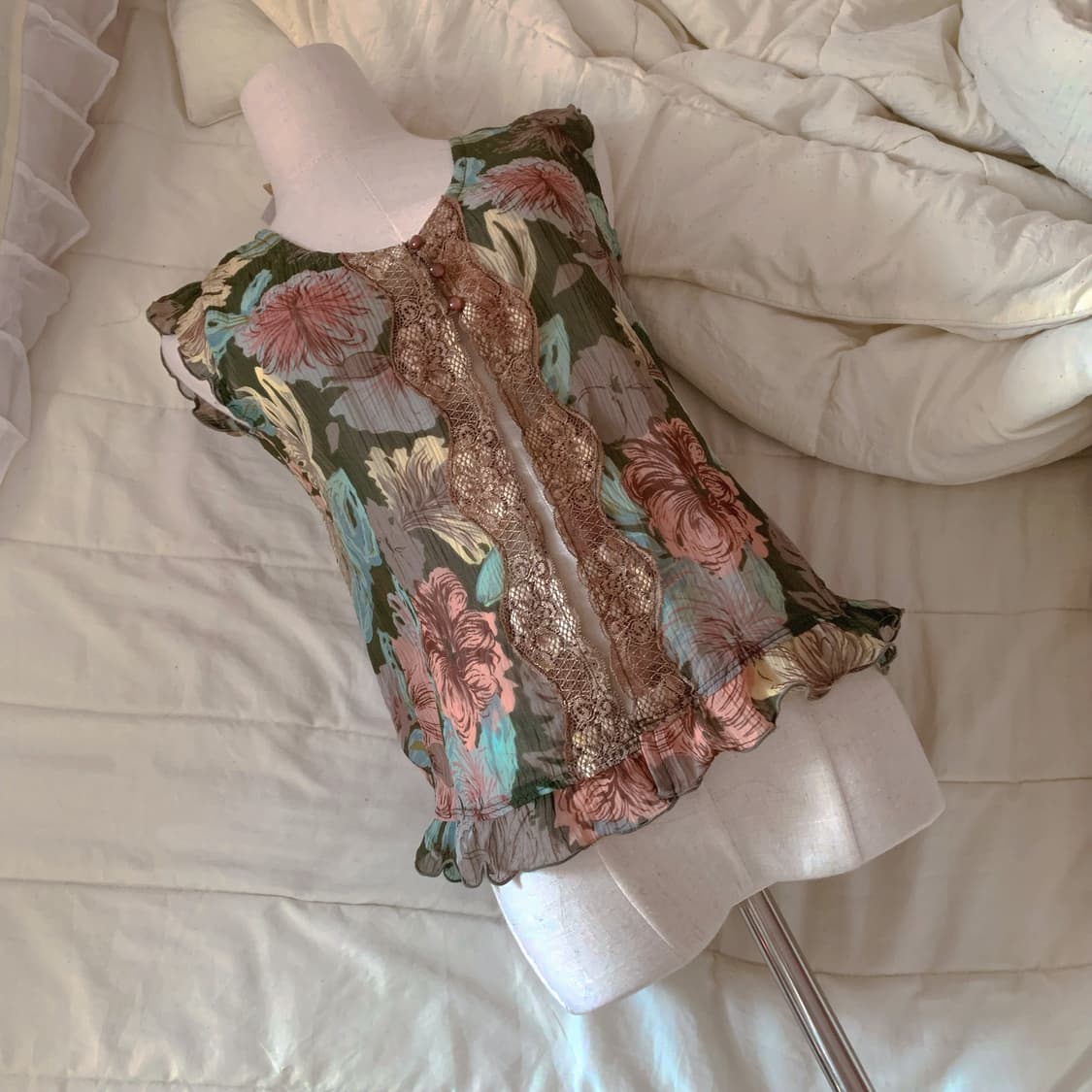 빈티지 나시 페어리 나시 일본빈티지 플라워 나시 모리룩 모리걸 모리 나시 상품이미지2