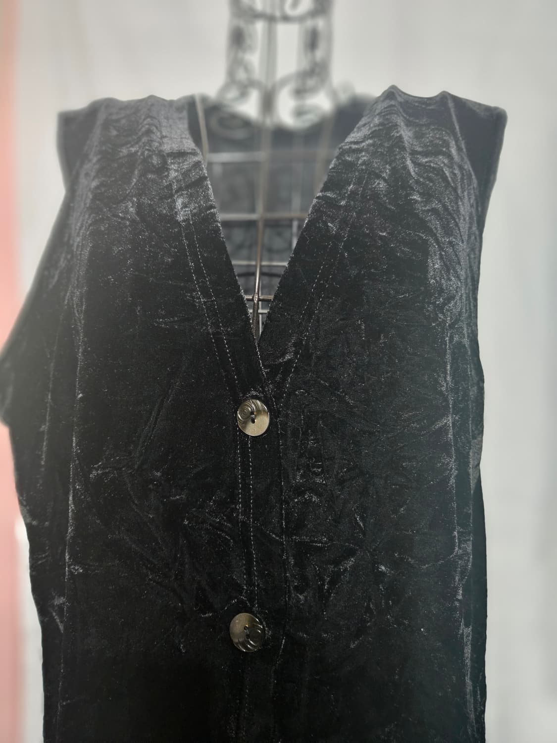 블랙 벨벳 조끼 상품이미지2