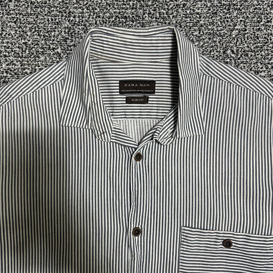 (M) 자라 스트라이프 긴팔 셔츠 남성 상품이미지2