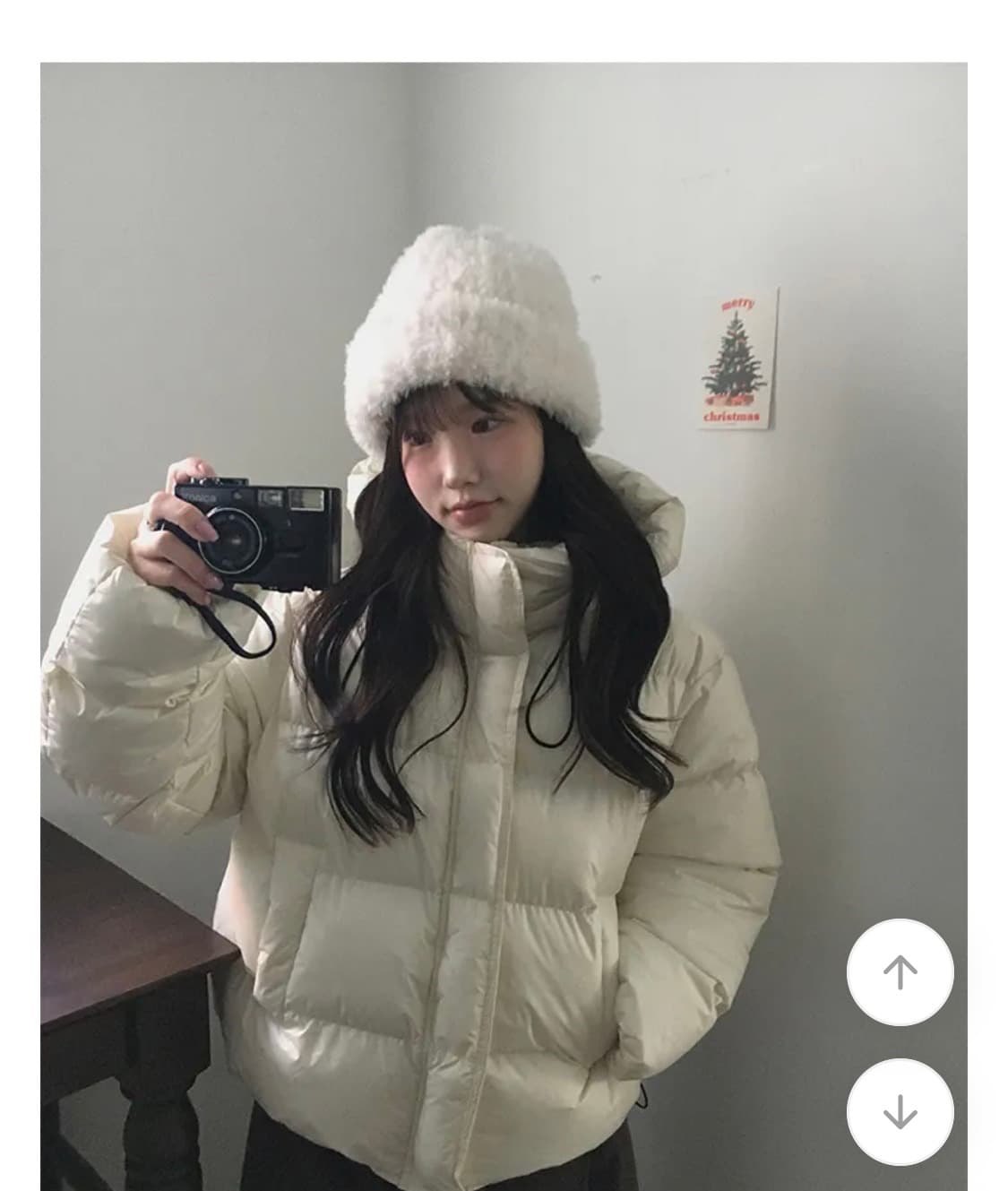 피크 하이넥 후드 숏패딩 상품이미지1