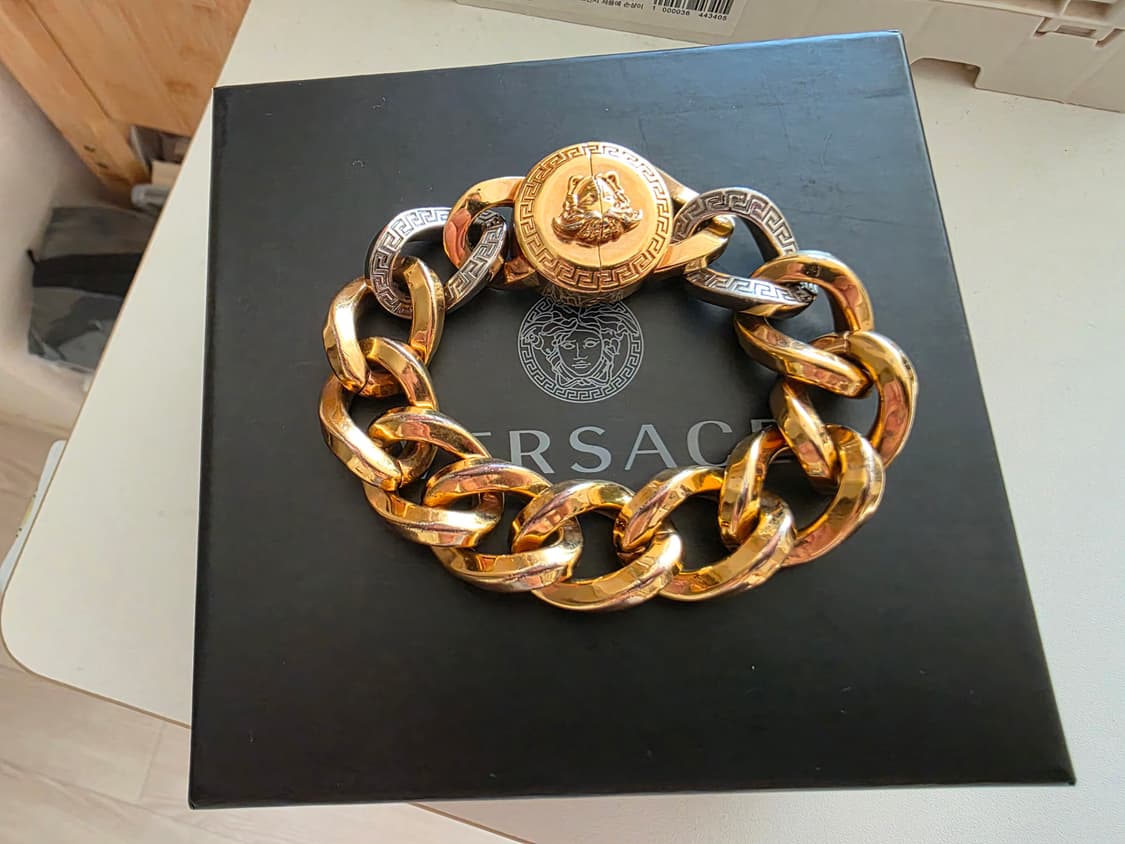 베르사체 메두사 체인 팔찌 투톤 정품 상품이미지2