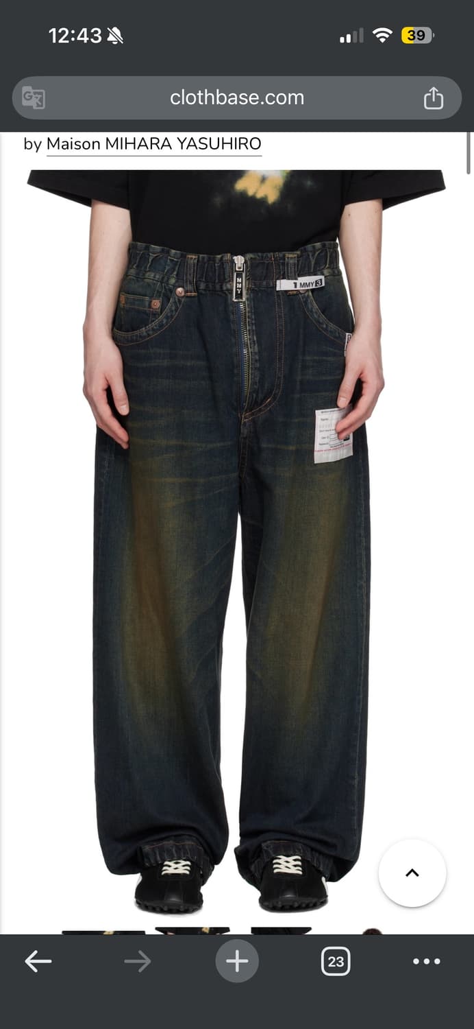 메종 미하라 야스히로 워시드 데님 팬츠 와이드 네이비 44사이즈 캐피탈 상품이미지1