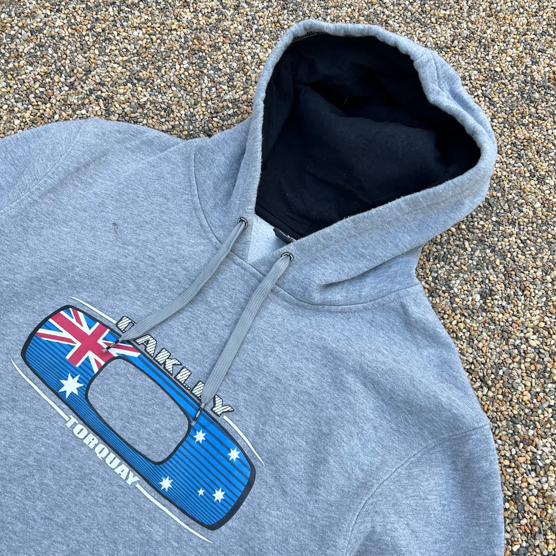 오클리 유니언잭 로고 그레이 후드티 상품이미지2