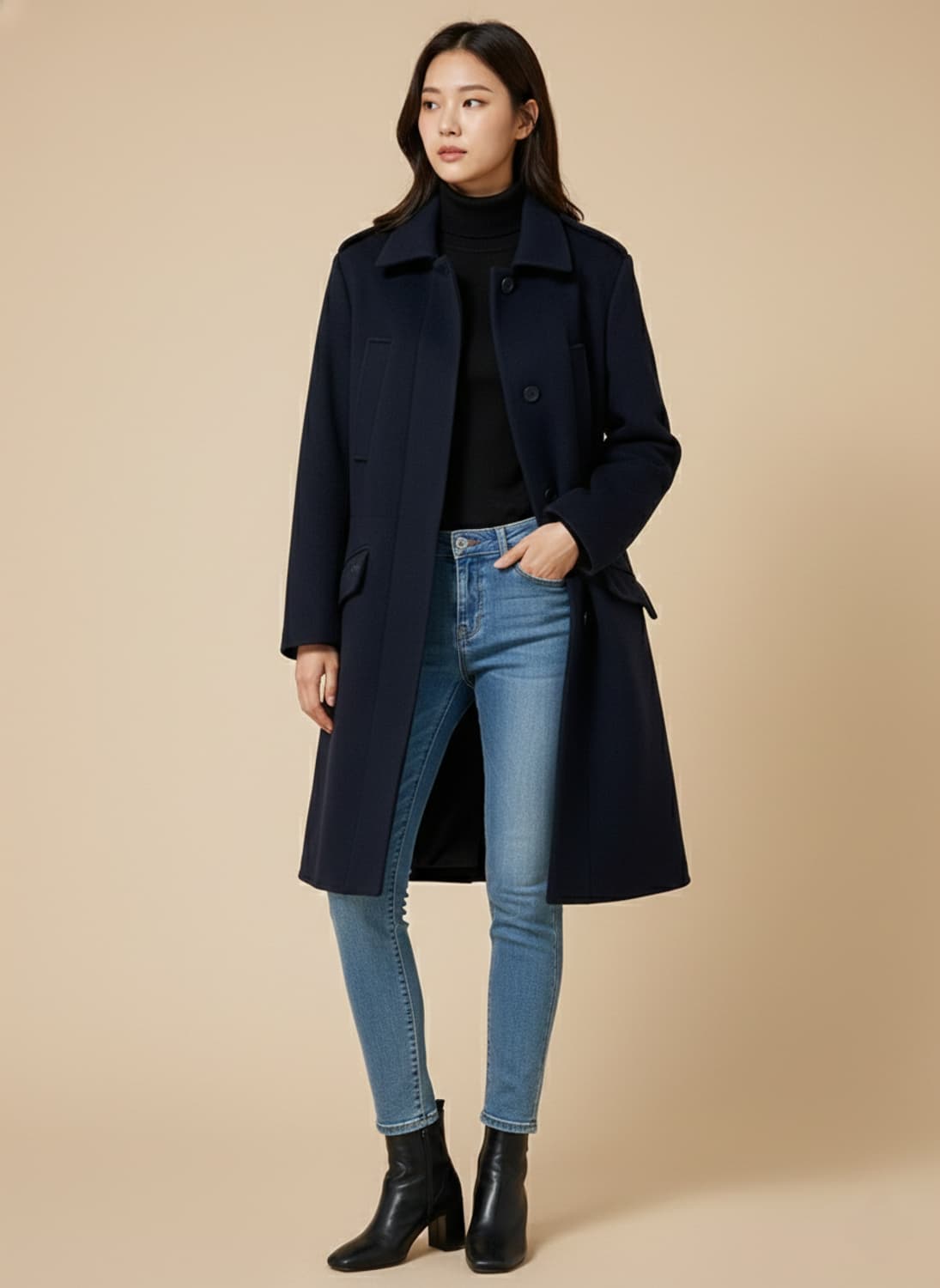 라코스테[LACOSTE] 캐시미어 혼방 싱글 코트 상품이미지1