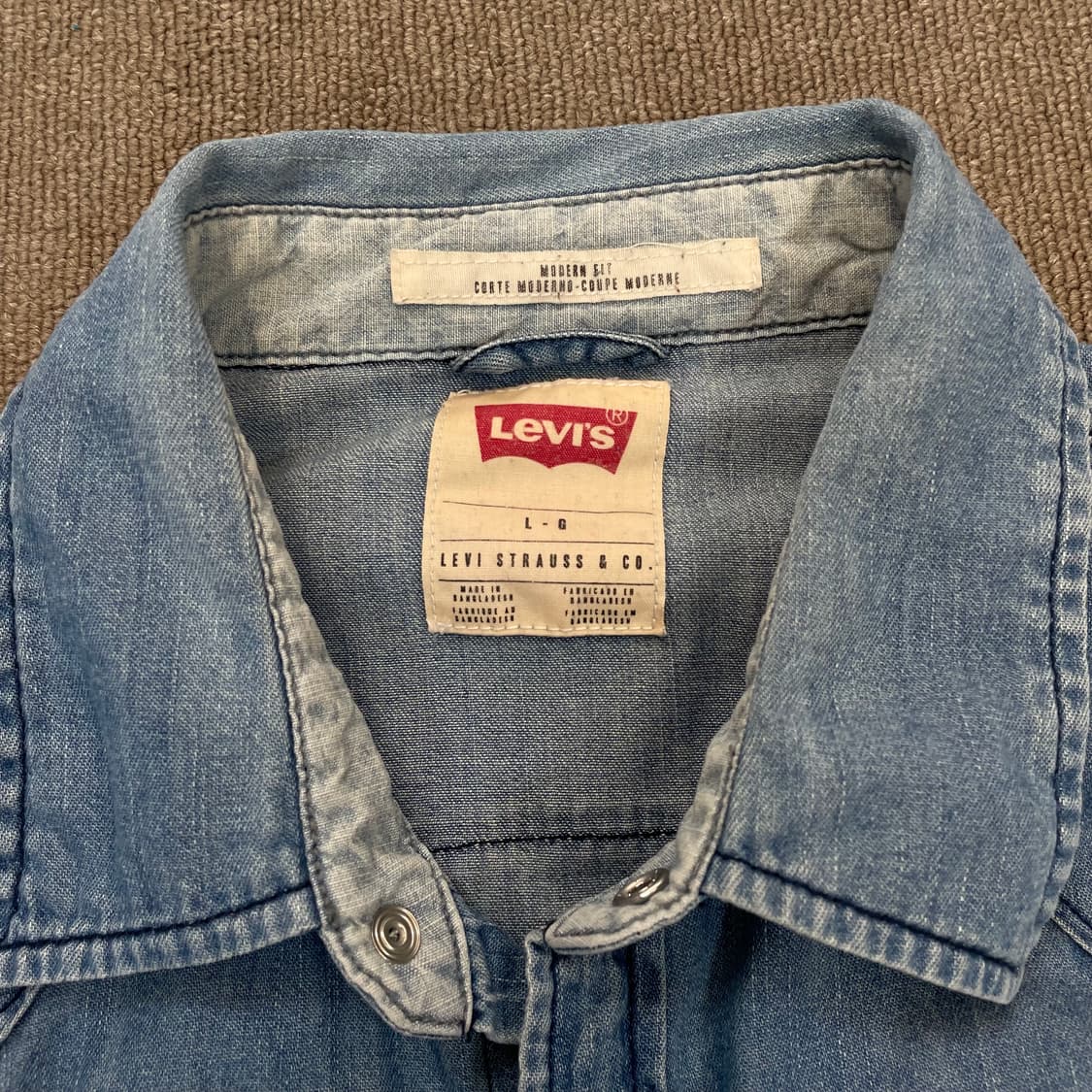 levis 리바이스 웨스턴 데님셔츠 L 상품이미지2